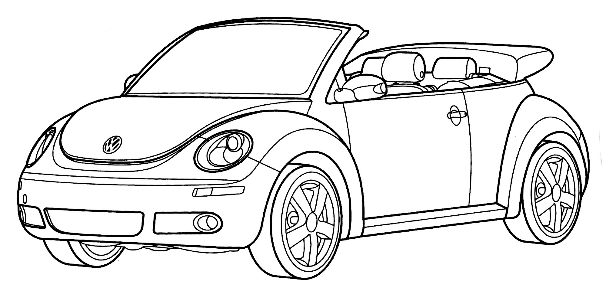 Volkswagen New Beetle №1961. Раскраски для мальчиков по категориям. Машины.