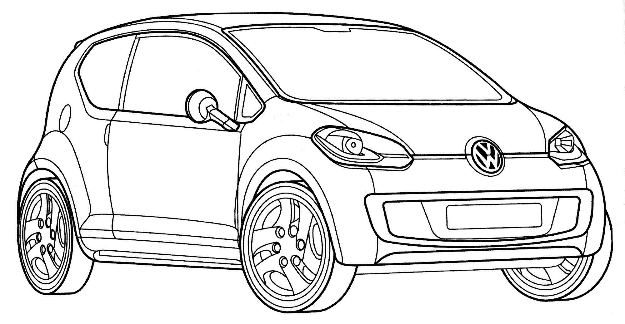 Volkswagen Up №2190. Раскраски для мальчиков по категориям. Машины.