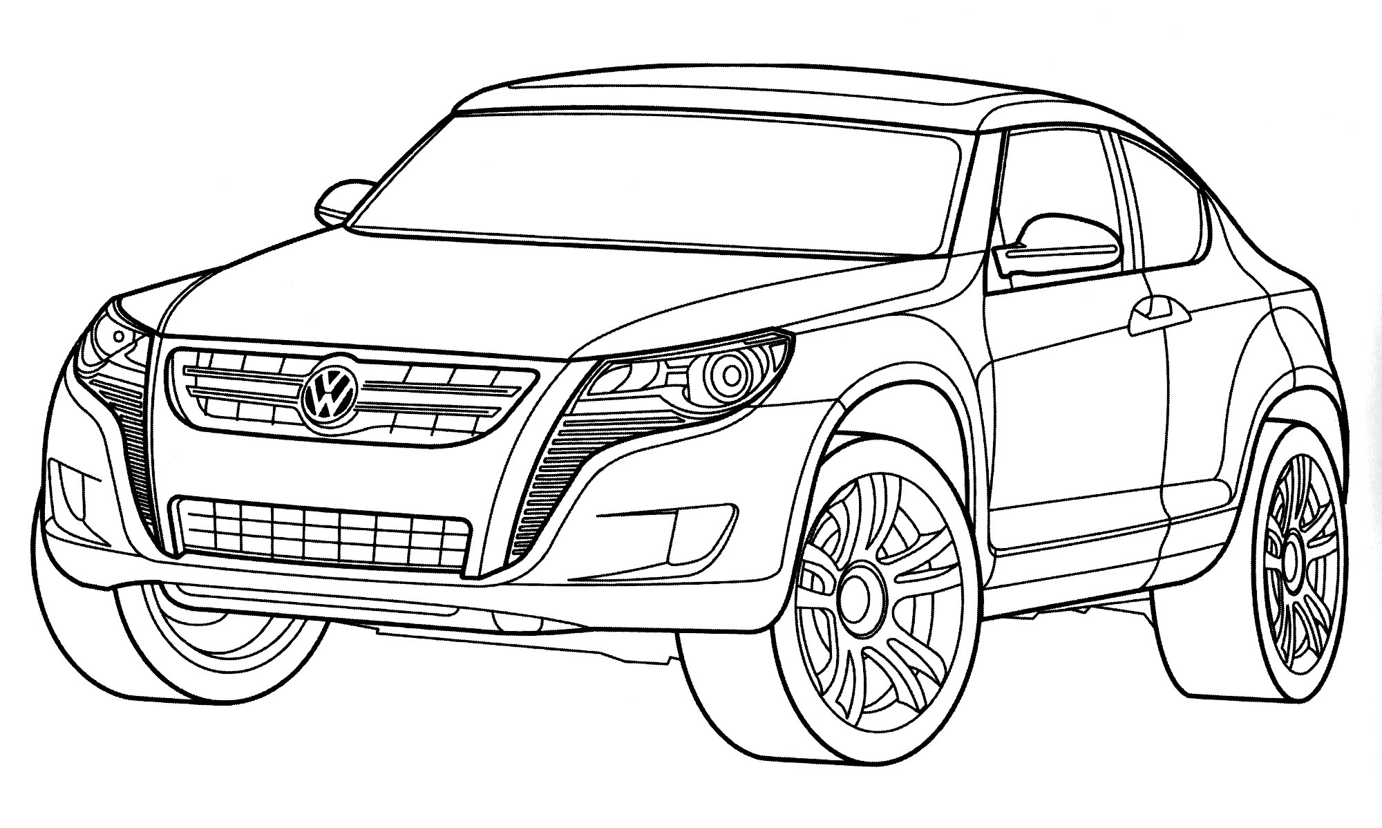 Volkswagen Concept A №2192. Раскраски для мальчиков по категориям. Машины.