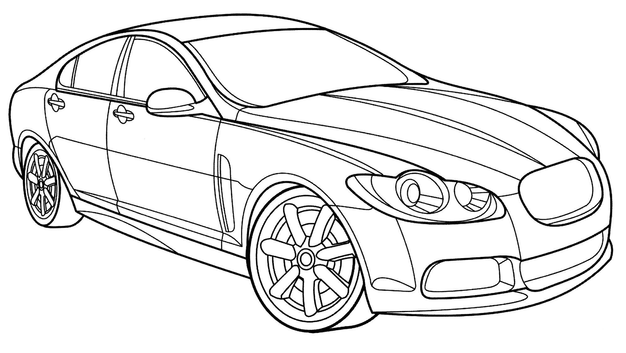 Jaguar XFR №2108. Раскраски для мальчиков по категориям. Машины.