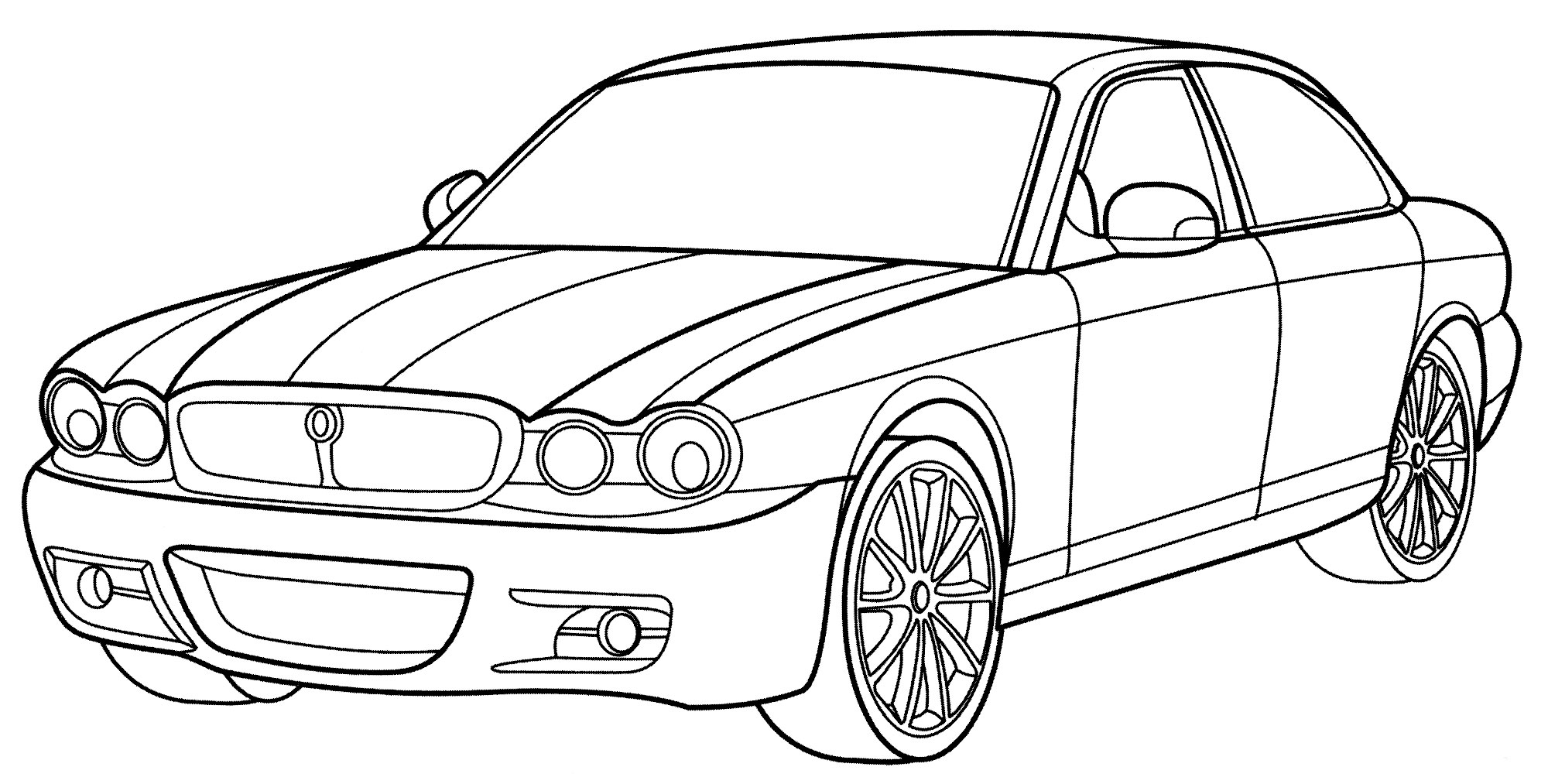 Jaguar XJ Porfolio №2111. Раскраски для мальчиков по категориям. Машины.