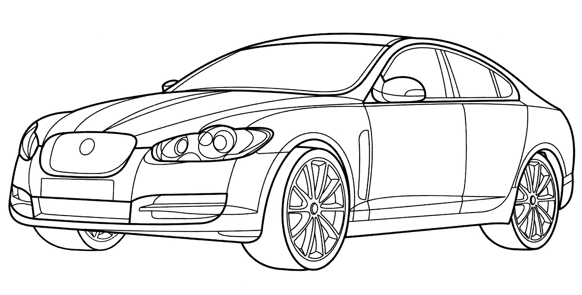 Jaguar XF №2112. Раскраски для мальчиков по категориям. Машины.