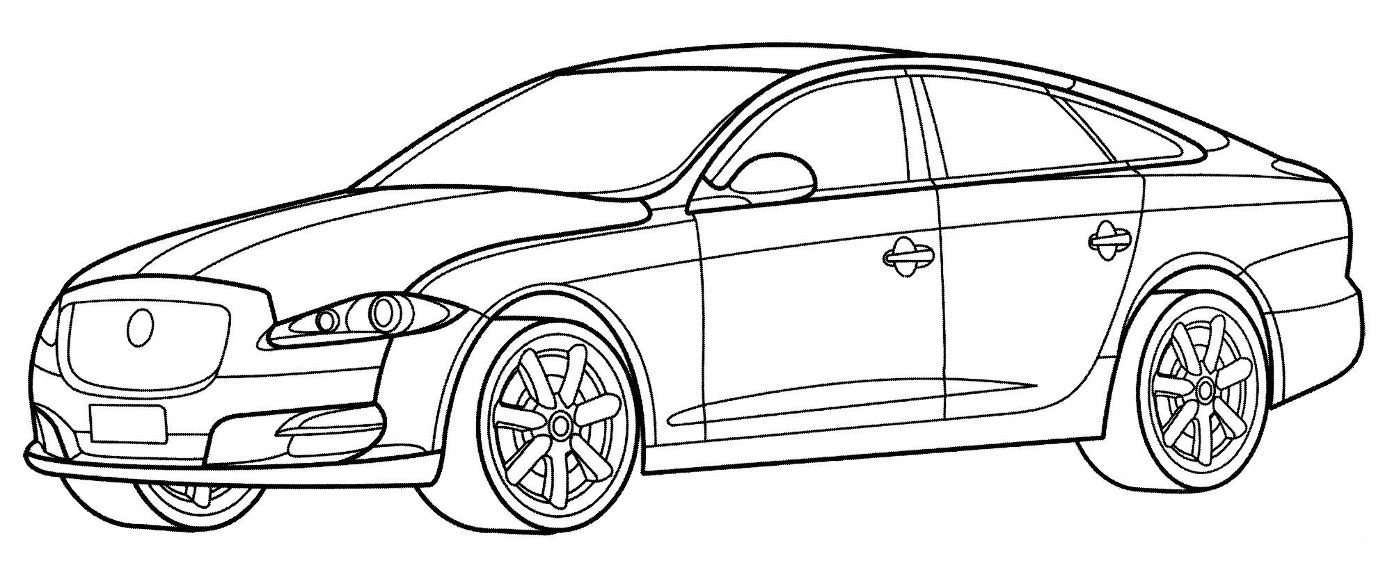 Jaguar XJ №2115. Раскраски для мальчиков по категориям. Машины.