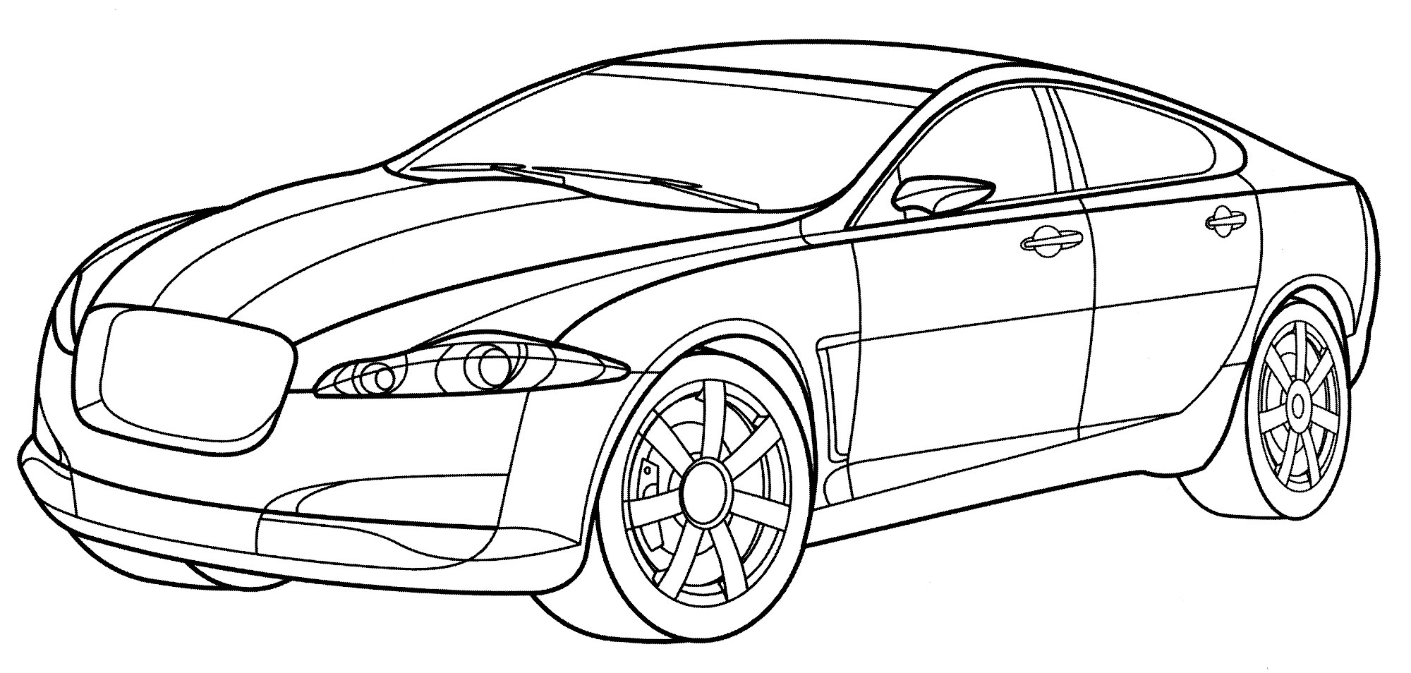 Jaguar C-XF. Распечатать раскраску №2118. Раскраски для мальчиков по категориям. Машины.