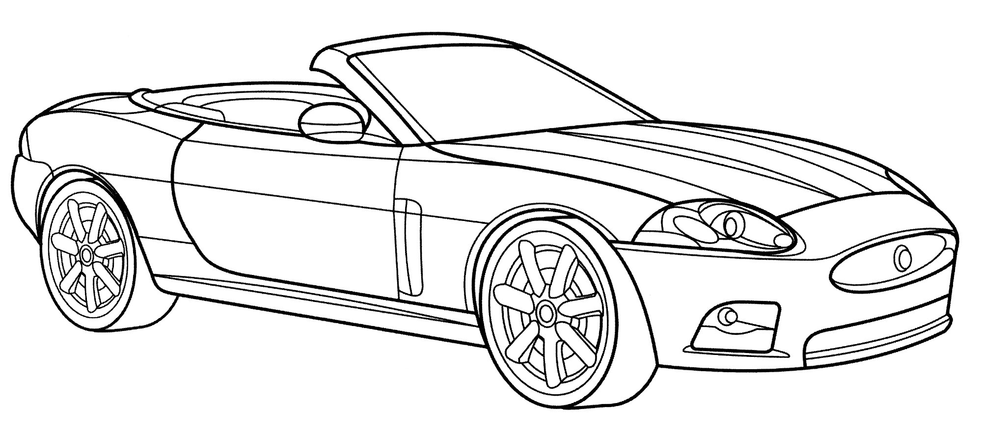 Jaguar XKR Convertible №1964. Раскраски для мальчиков по категориям. Машины.