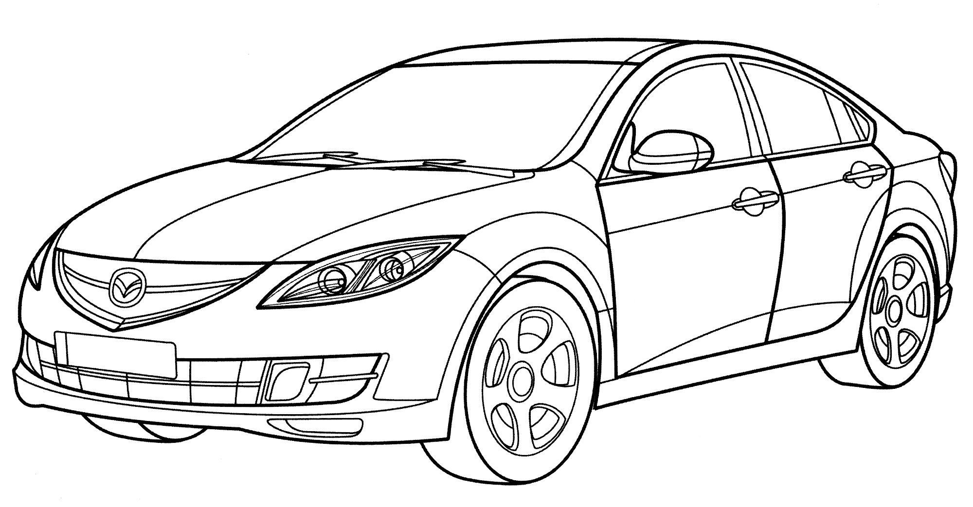 Mazda 6 №2161. Раскраски для мальчиков по категориям. Машины.