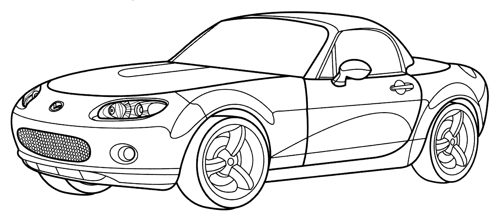 Mazda MX-5 №2163. Раскраски для мальчиков по категориям. Машины.