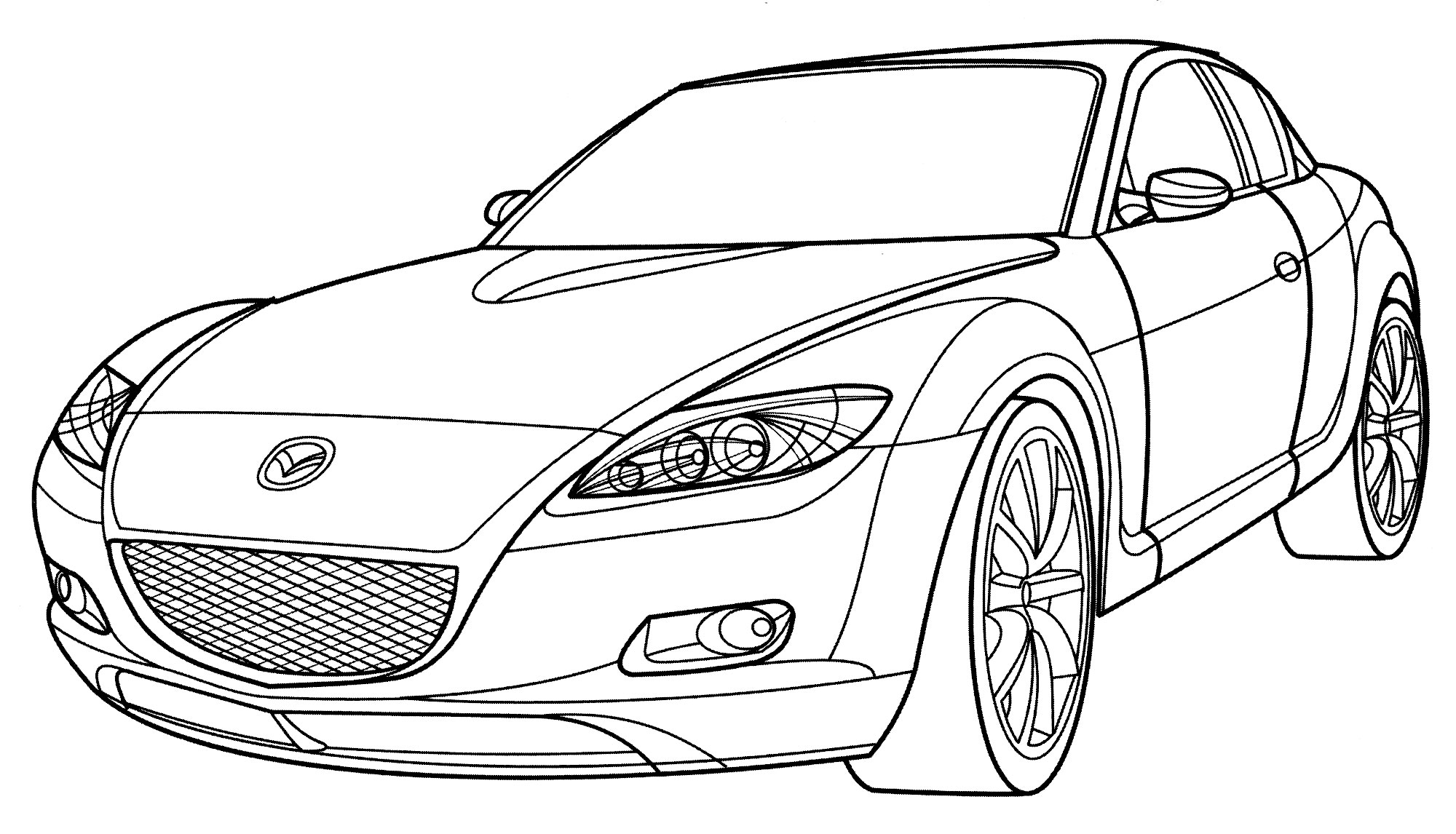 Mazda RX-8 №2164. Раскраски для мальчиков по категориям. Машины.