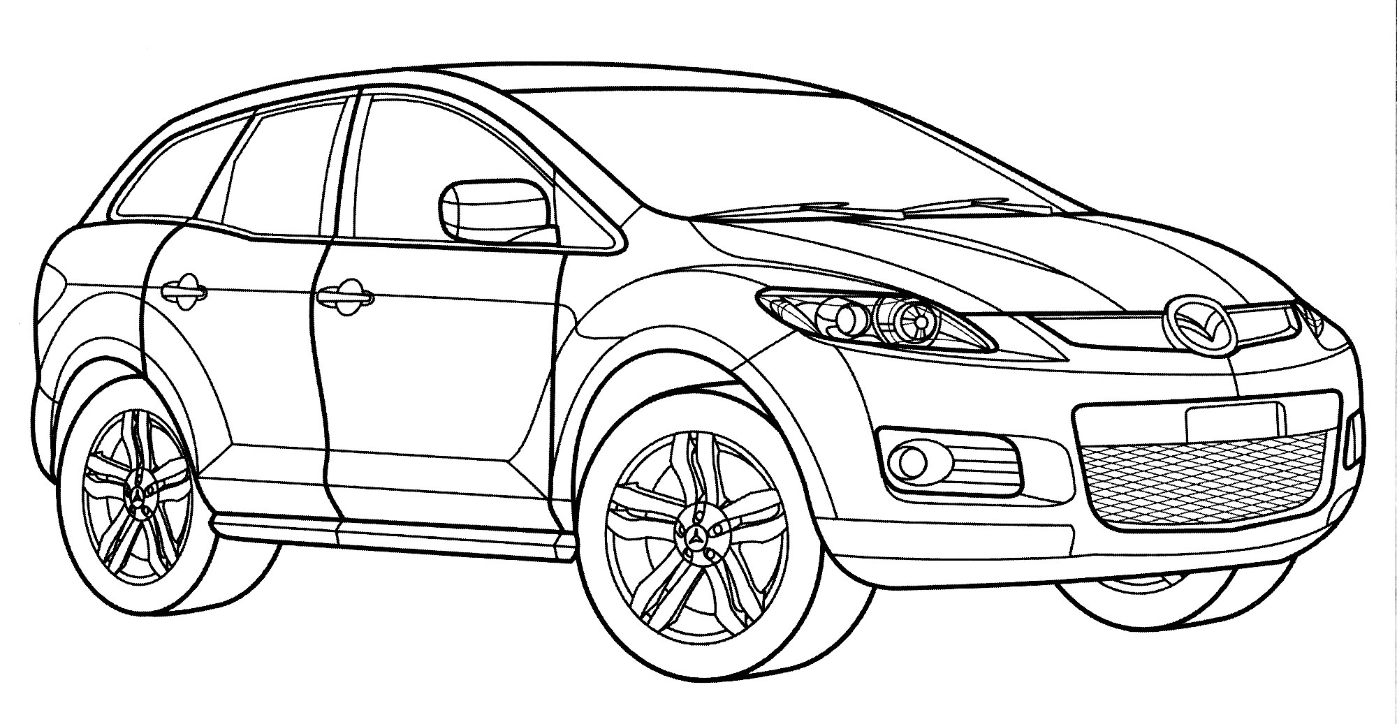 Mazda CX-7 №2165. Раскраски для мальчиков по категориям. Машины.