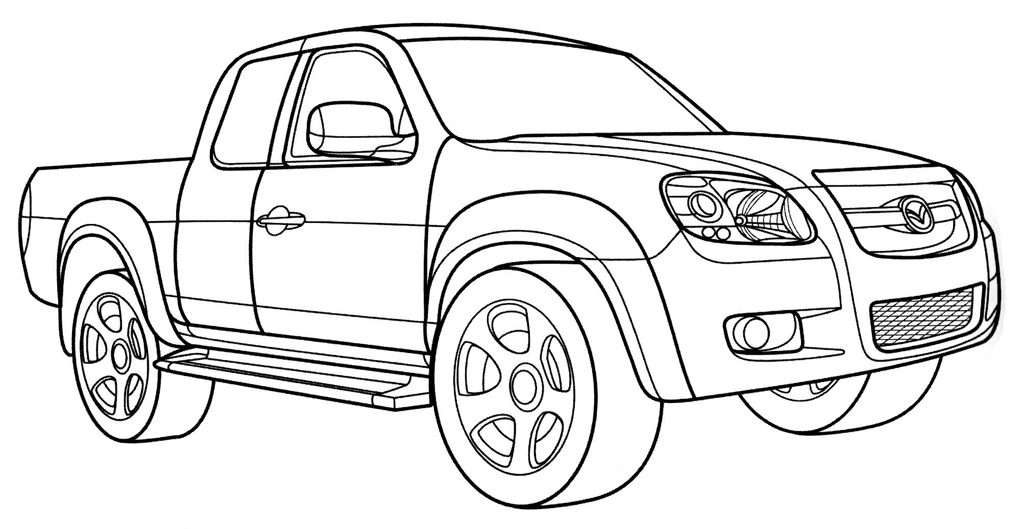 Mazda BT-50 №2167. Раскраски для мальчиков по категориям. Машины.