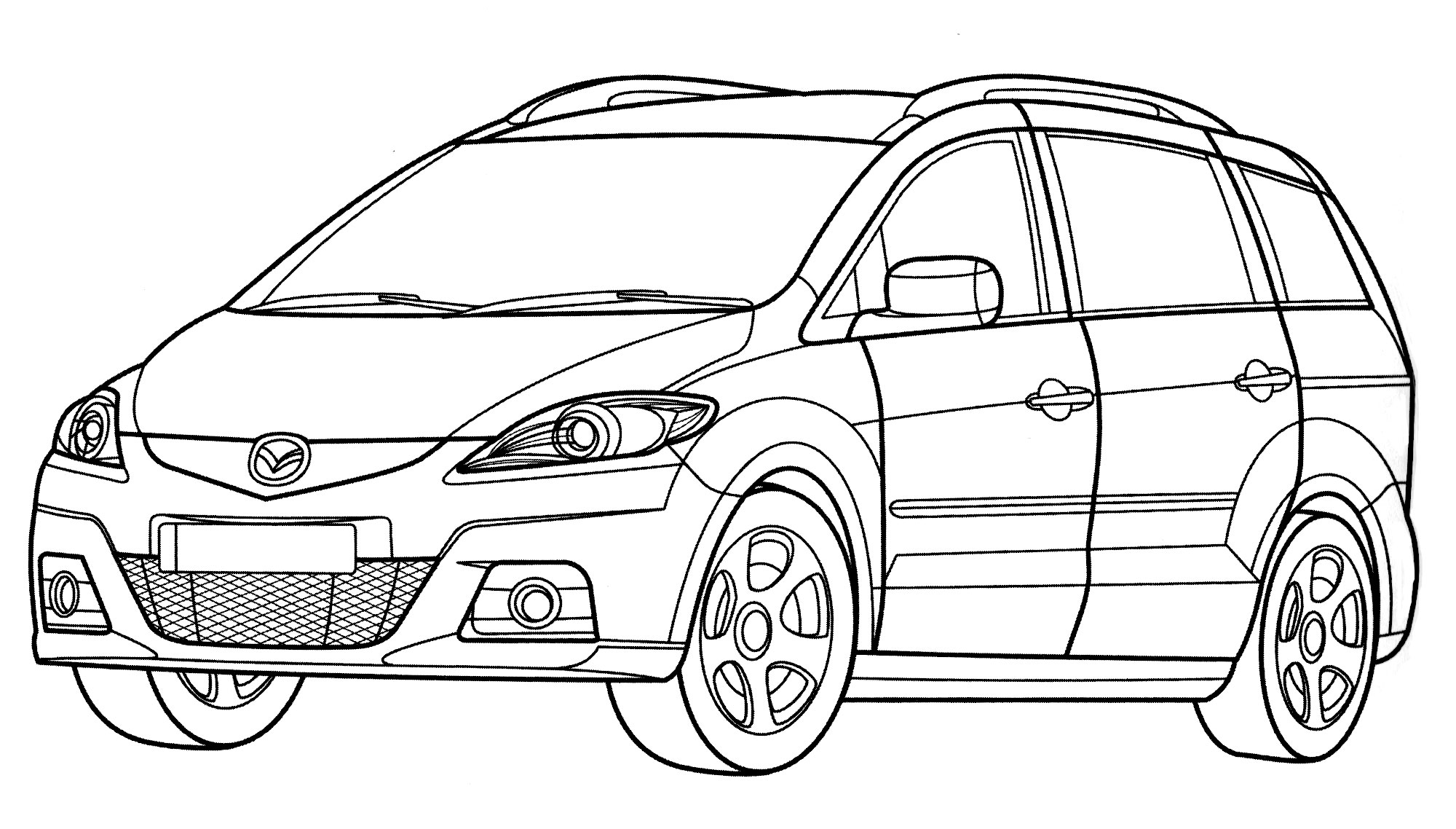 Mazda 5  Раскраски для мальчиков №2169. Раскраски для мальчиков по категориям. Машины.