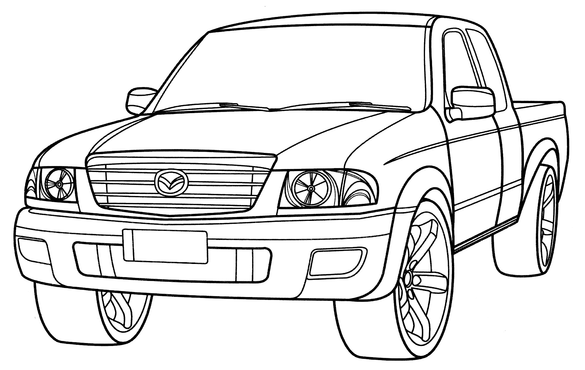 Mazda B-series. Раскраски для мальчиков. Распечатать №2170. Раскраски для мальчиков по категориям. Машины.