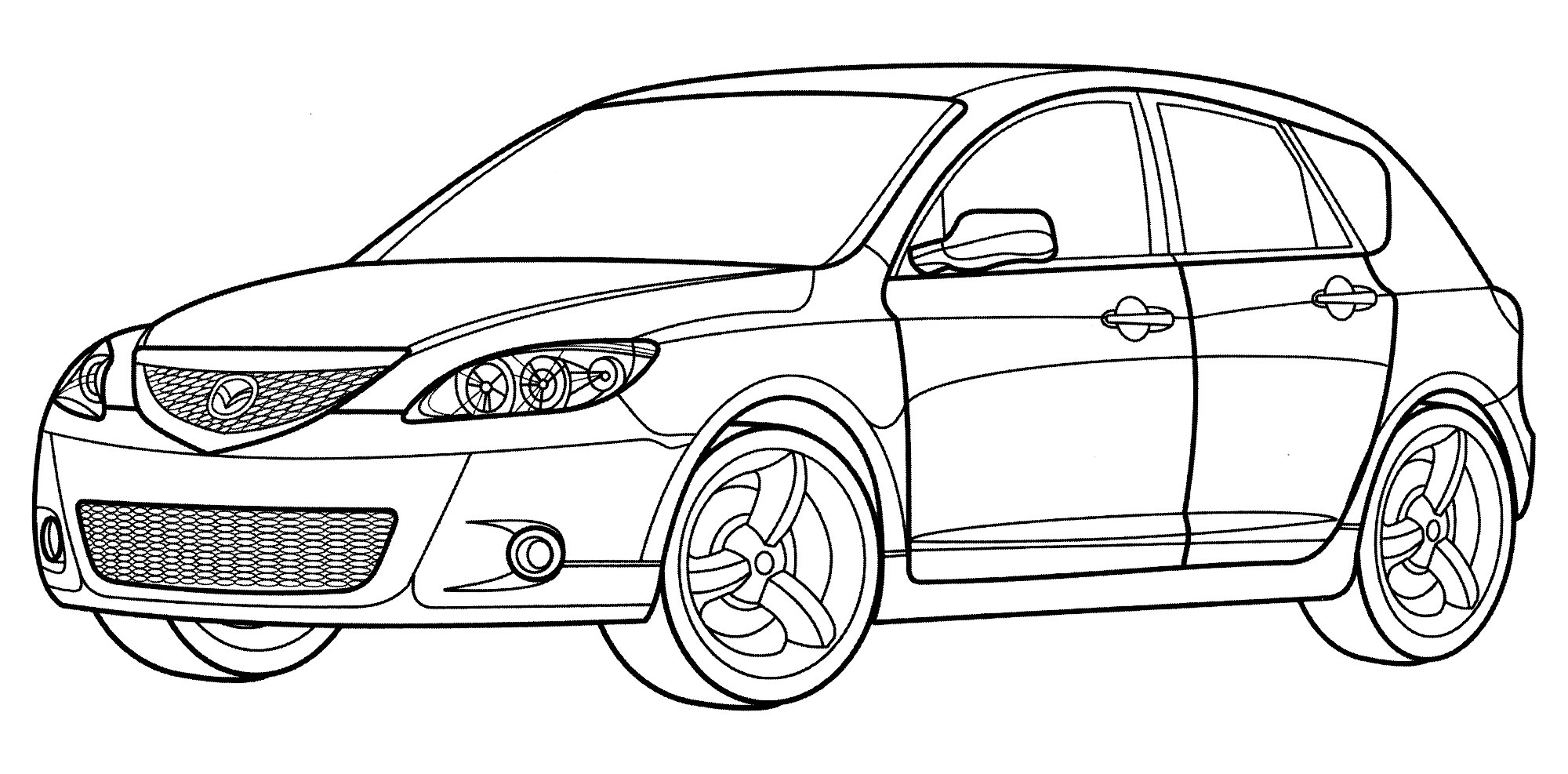 Mazda MX Sportif. Распечатать бесплатно. Раскраски для детей №2172. Раскраски для мальчиков по категориям. Машины.