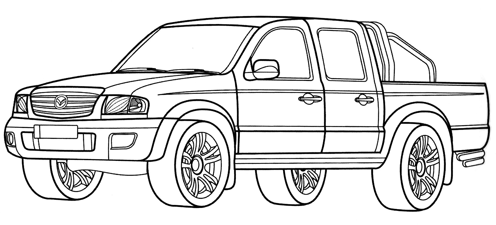 Mazda B2500 №2176. Раскраски для мальчиков по категориям. Машины.