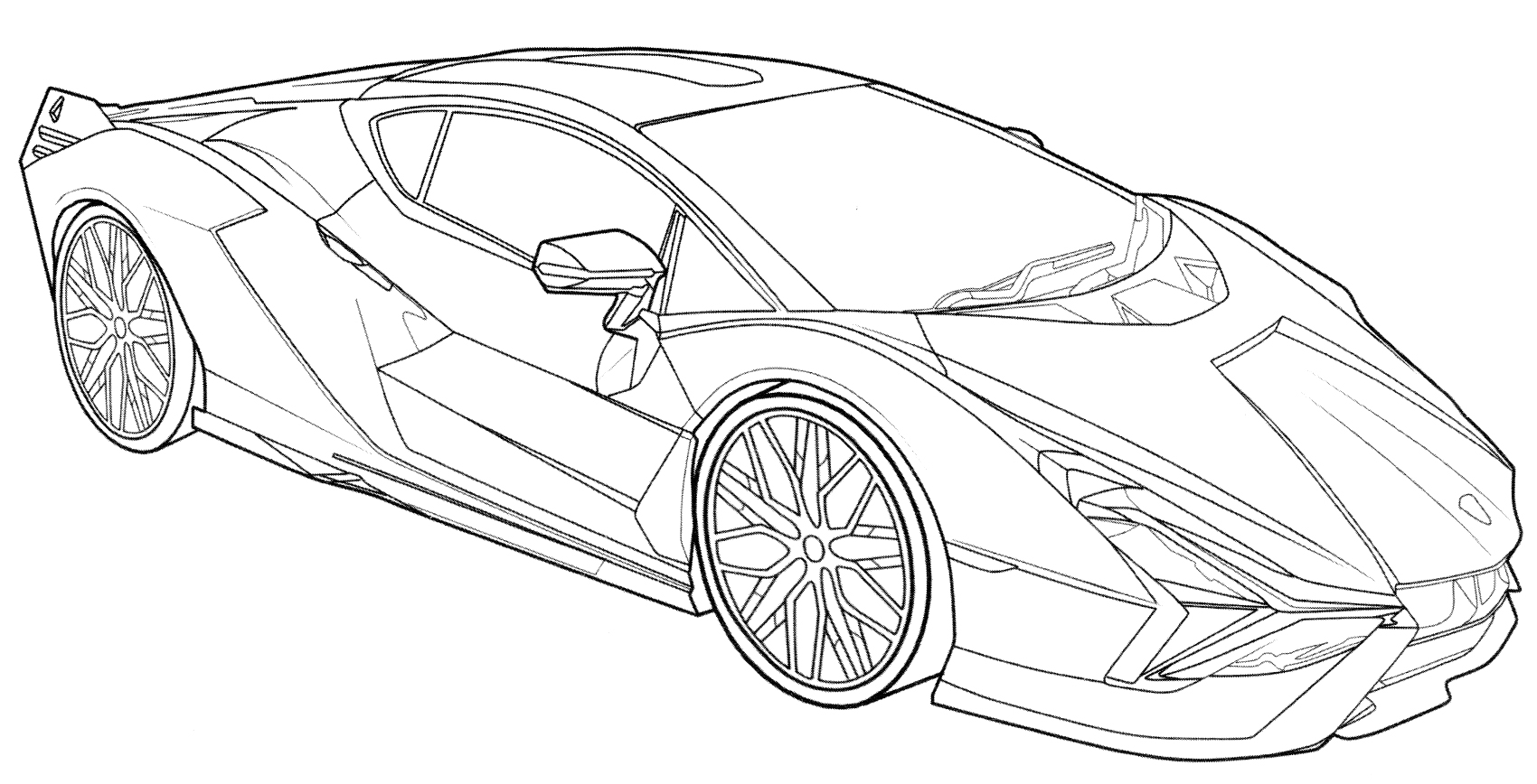 Lamborghini Sian 2020 №2064. Раскраски для мальчиков по категориям. Машины.