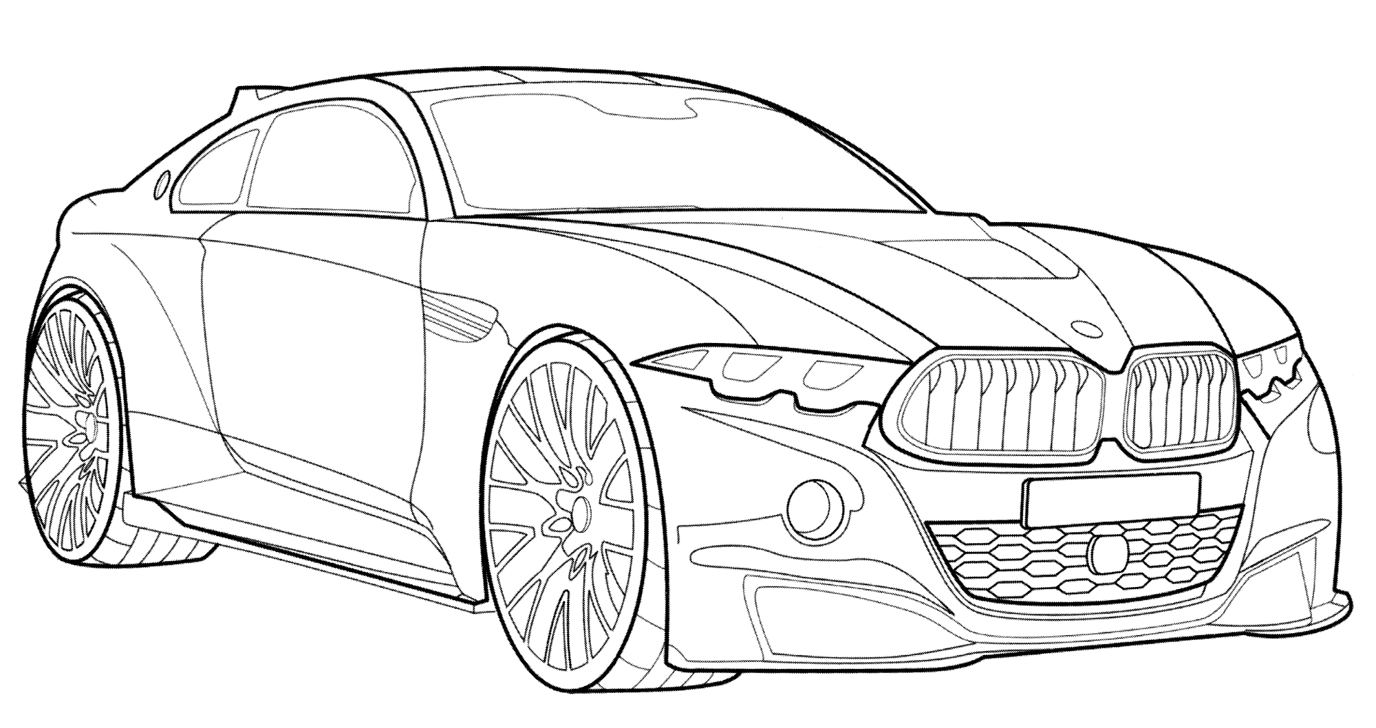BMW M4 CS №1991. Раскраски для мальчиков по категориям. Машины.