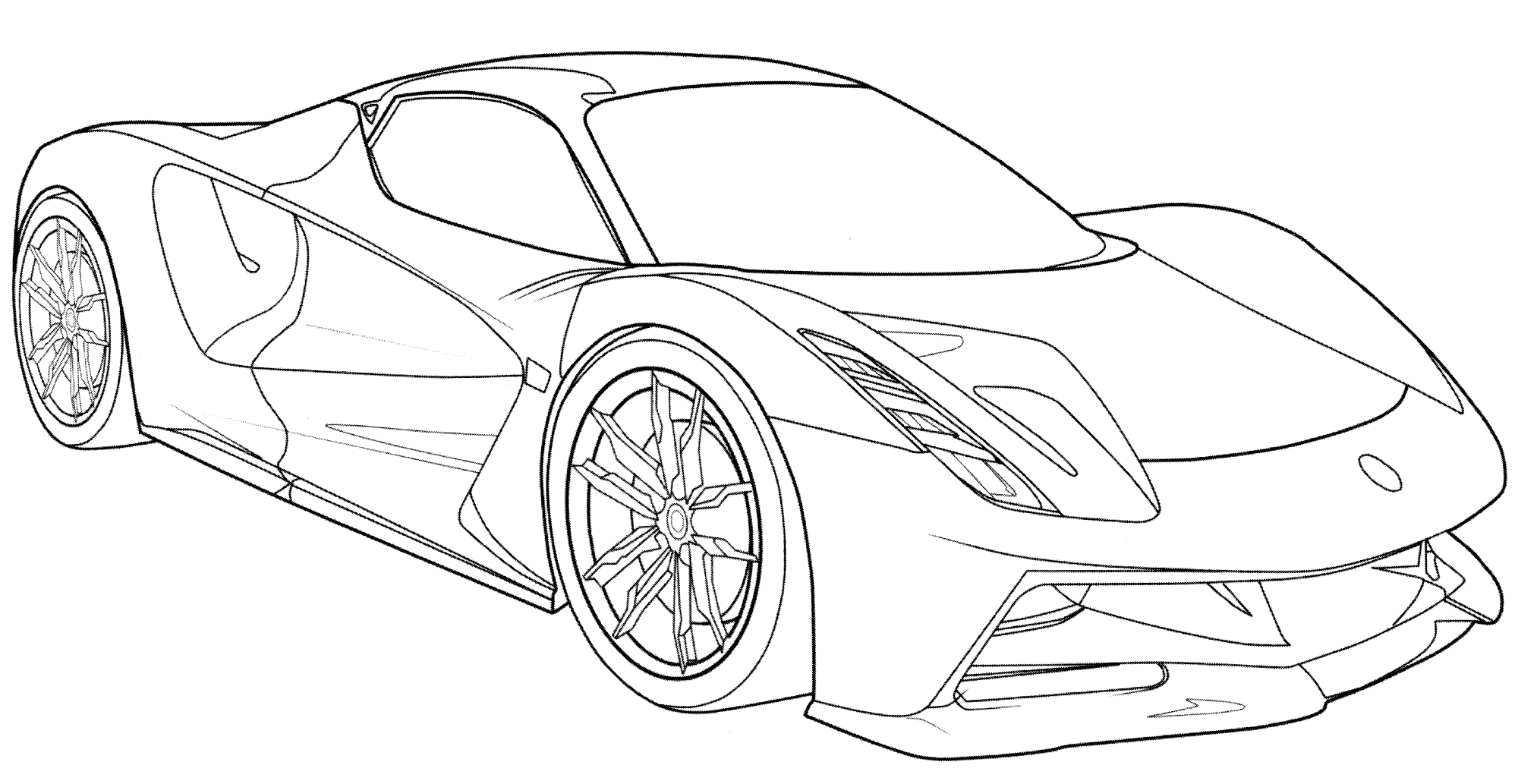 Lotus Evija №1903. Раскраски для мальчиков по категориям. Машины.