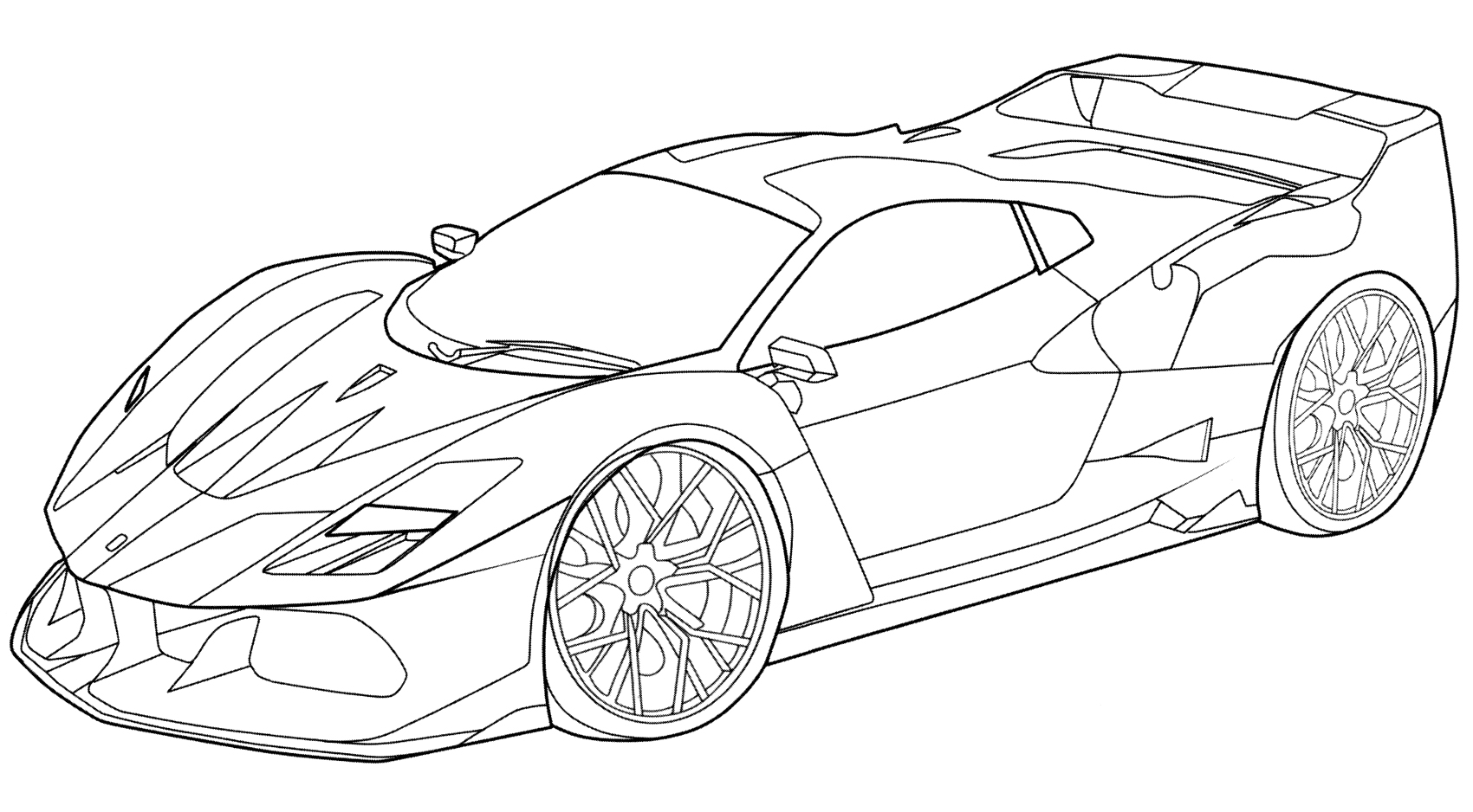 Ferrari F40 №1909. Раскраски для мальчиков по категориям. Машины.