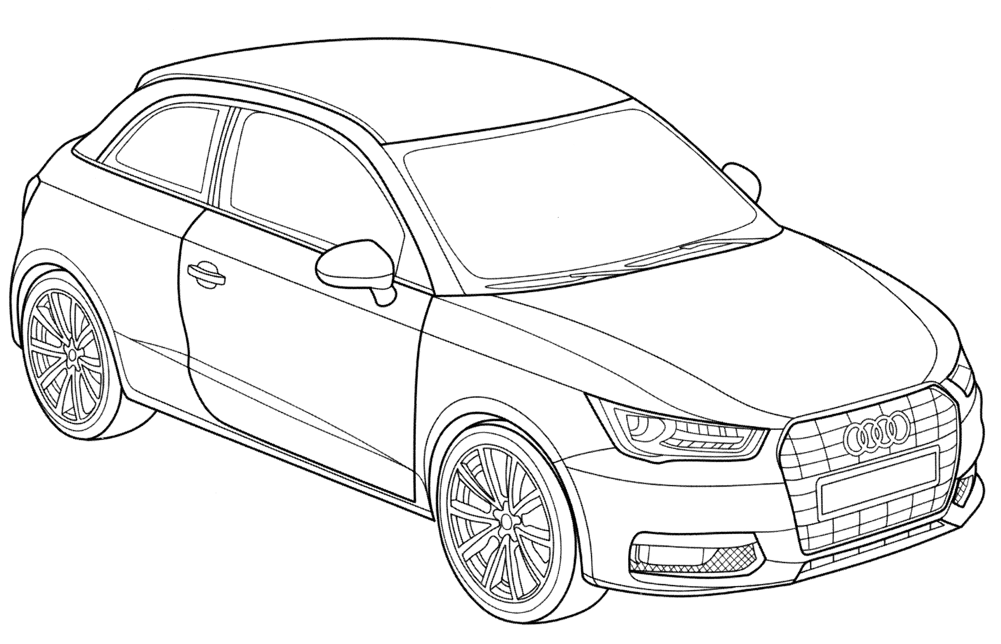 Audi A1 №2093. Раскраски для мальчиков по категориям. Машины.