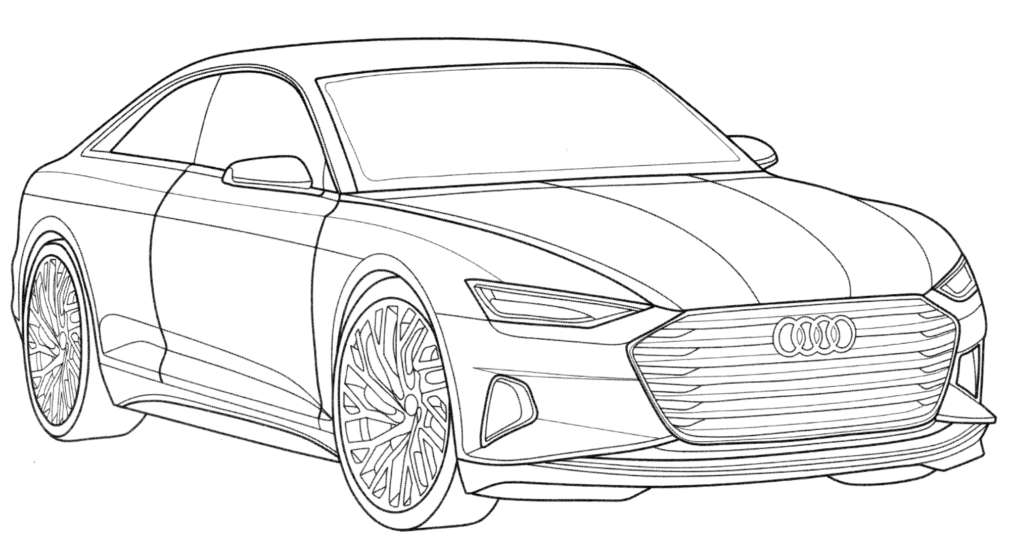 Audi A9 №2094. Раскраски для мальчиков по категориям. Машины.