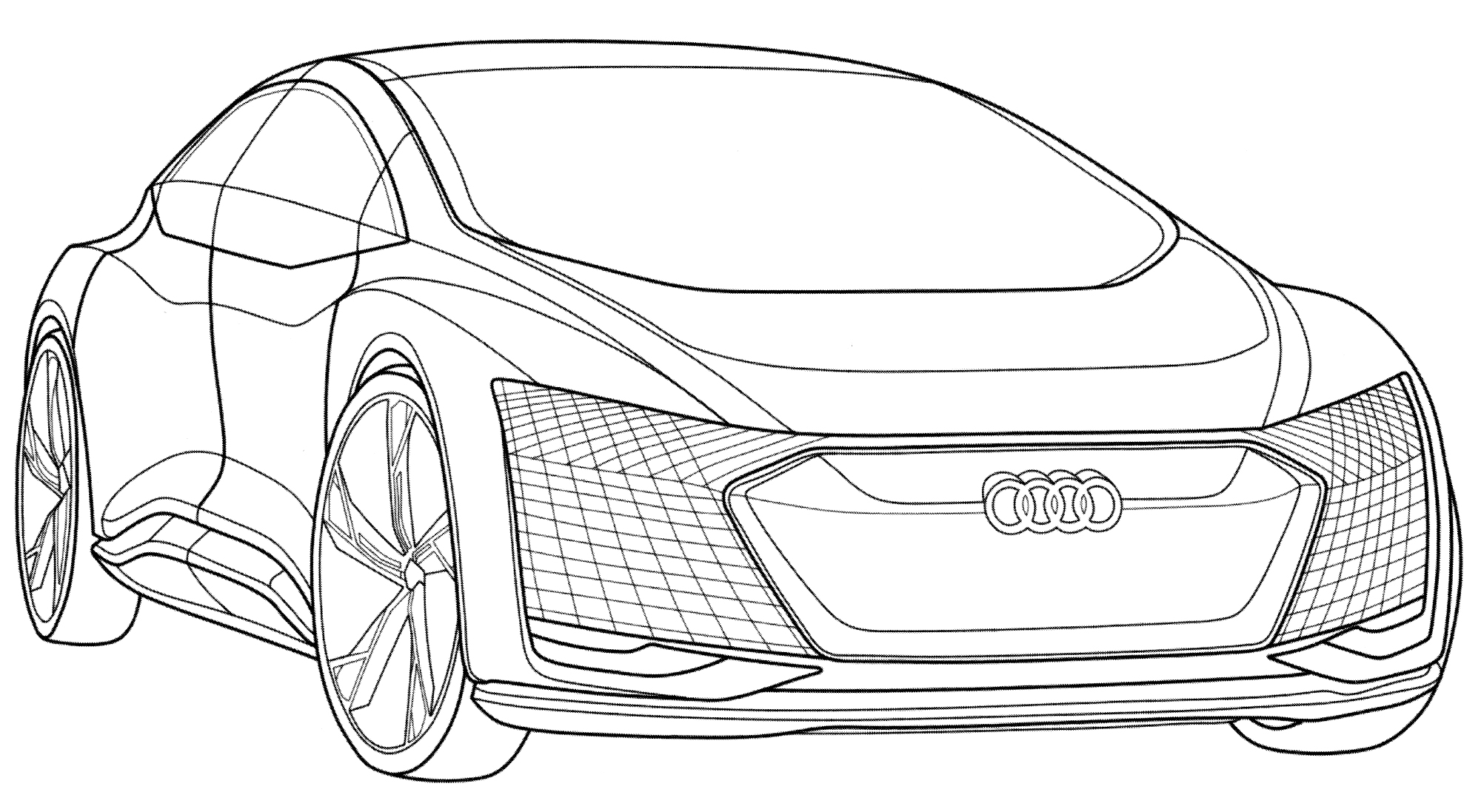Audi Aicon №2096. Раскраски для мальчиков по категориям. Машины.