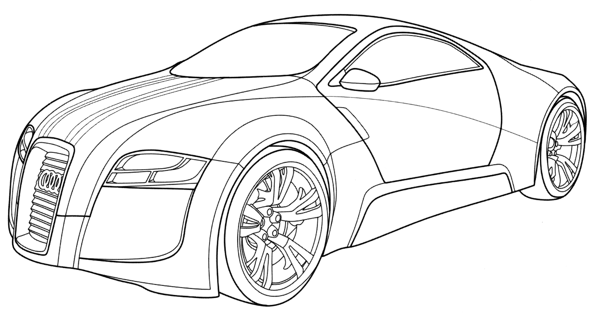 Audi R-Zero №2101. Раскраски для мальчиков по категориям. Машины.