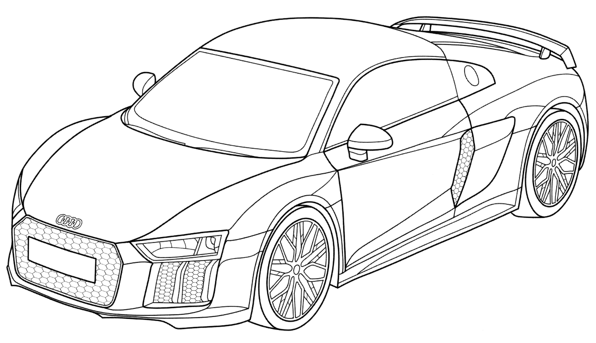 Audi R8 model №2103. Раскраски для мальчиков по категориям. Машины.
