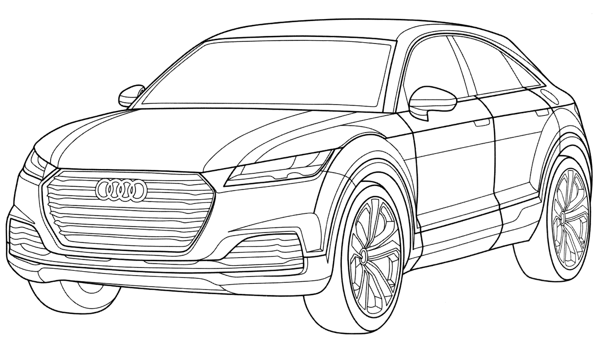 Audi TT Offroad №2105. Раскраски для мальчиков по категориям. Машины.