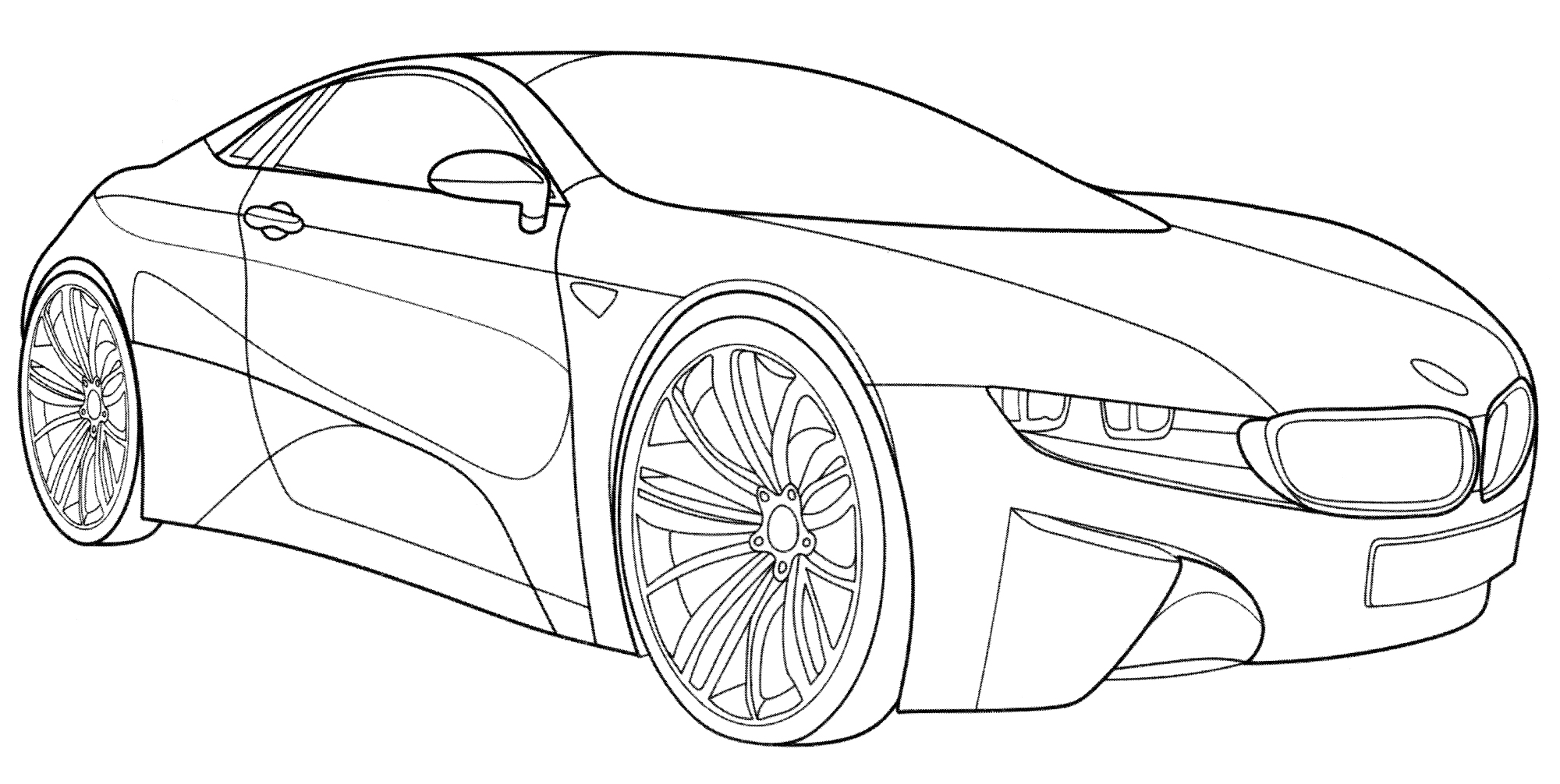 BMW M1 Supercar №1999. Раскраски для мальчиков по категориям. Машины.