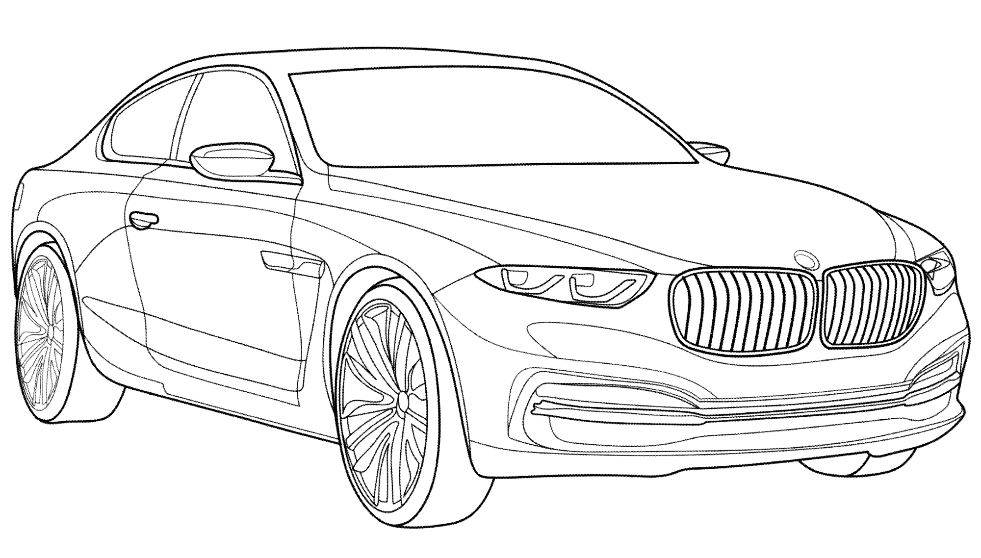 BMW Pininfarina Gran Lusso №2001. Раскраски для мальчиков по категориям. Машины.