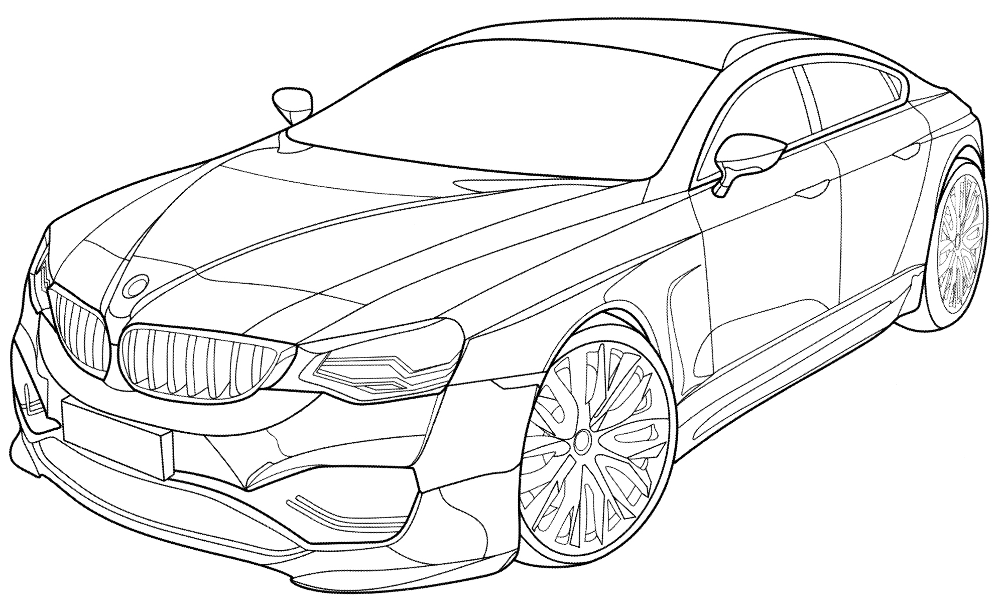 BMW Sportback Concept №2003. Раскраски для мальчиков по категориям. Машины.