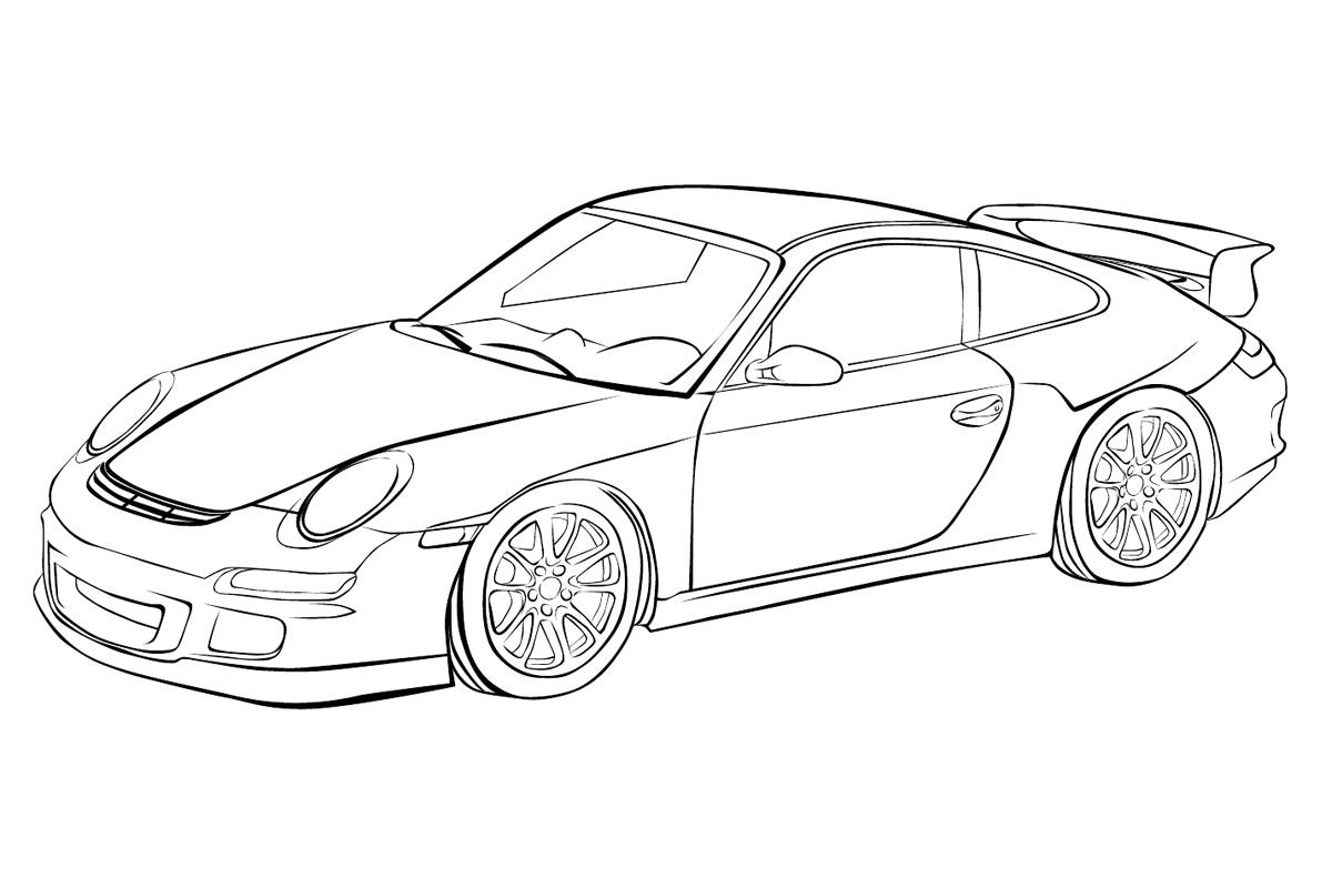 Спортивный Порше 911 №2070. Раскраски для мальчиков по категориям. Машины.