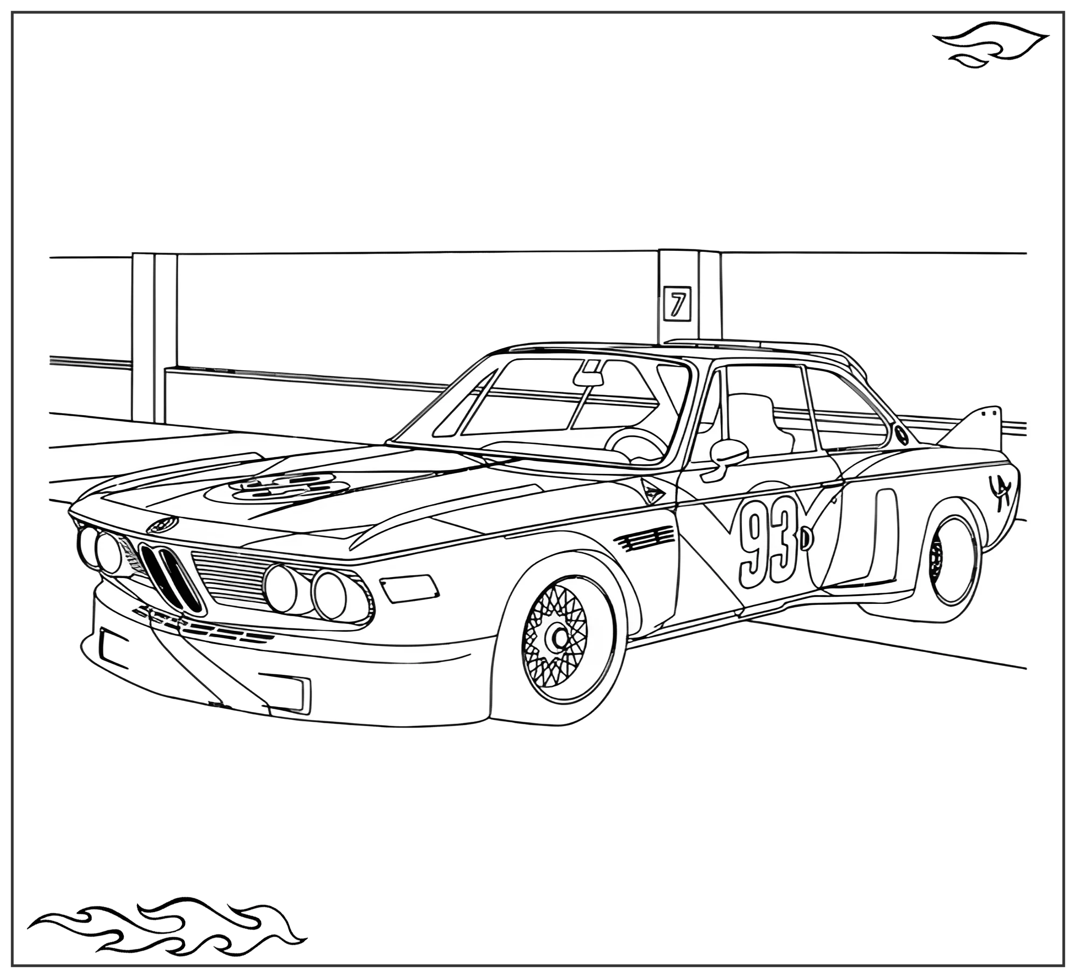Раскраска «БМВ E24 635 CSI №2278. Раскраски для мальчиков по категориям. Машины.