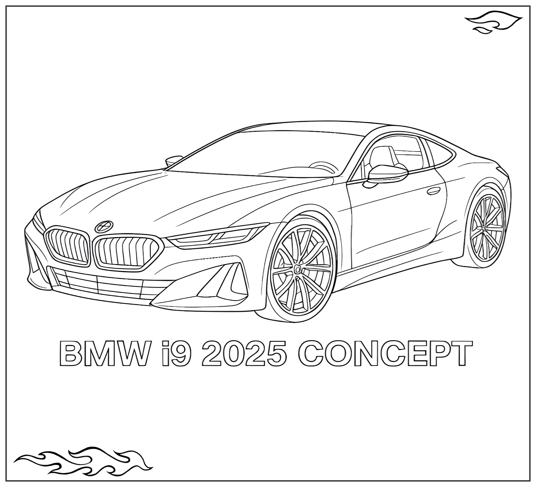Раскраска «БМВ i9 2025 Concept №2330. Раскраски для мальчиков по категориям. Машины.