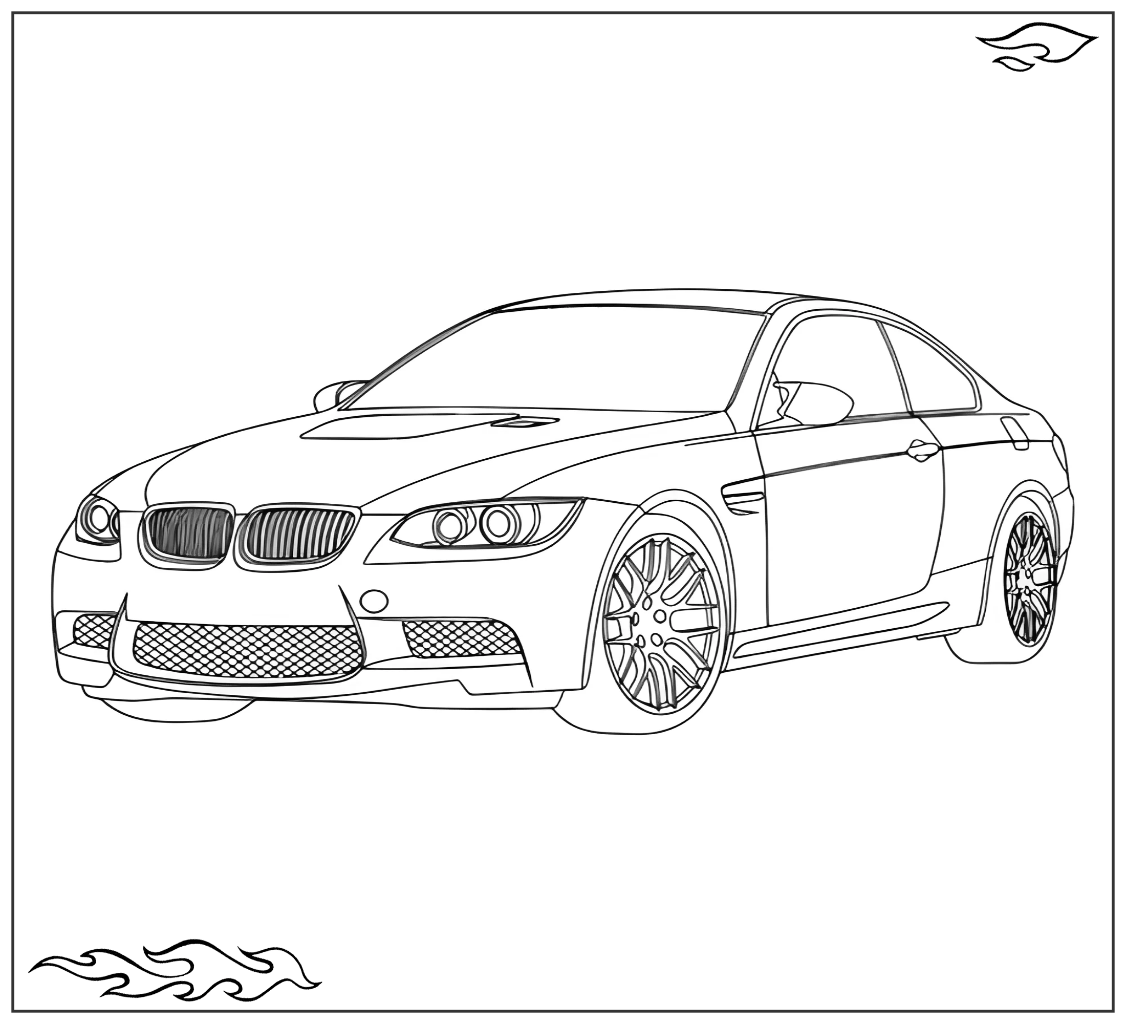 Раскраска «БМВ M3 (E92 №2401. Раскраски для мальчиков по категориям. Машины.