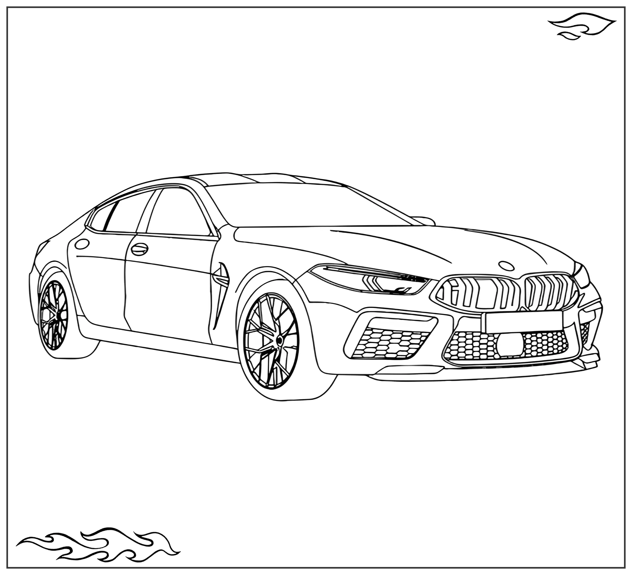 Раскраска «БМВ M8 (F92) Gran Coupe №2404. Раскраски для мальчиков по категориям. Машины.
