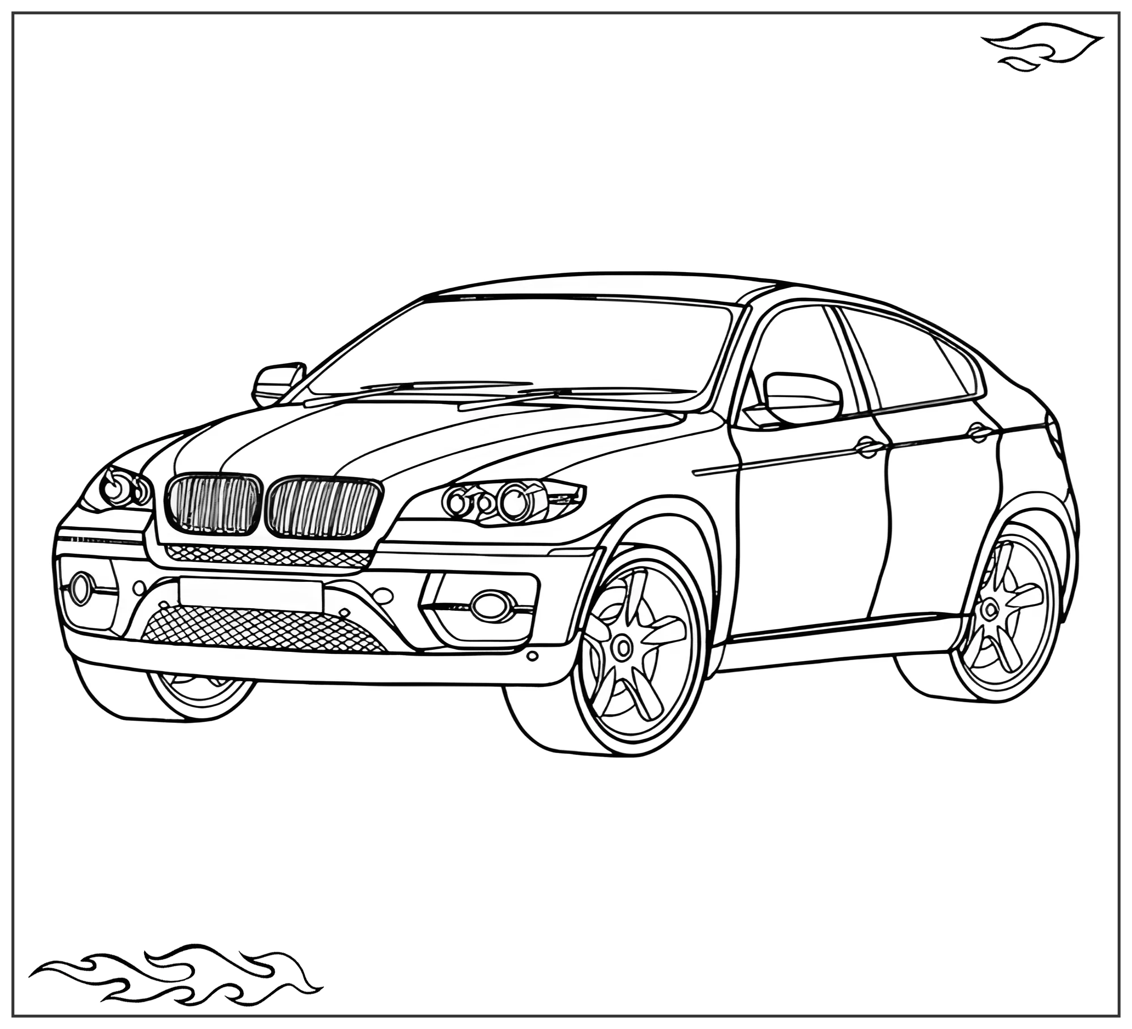Раскраска «БМВ X6 (E71 №2423. Раскраски для мальчиков по категориям. Машины.