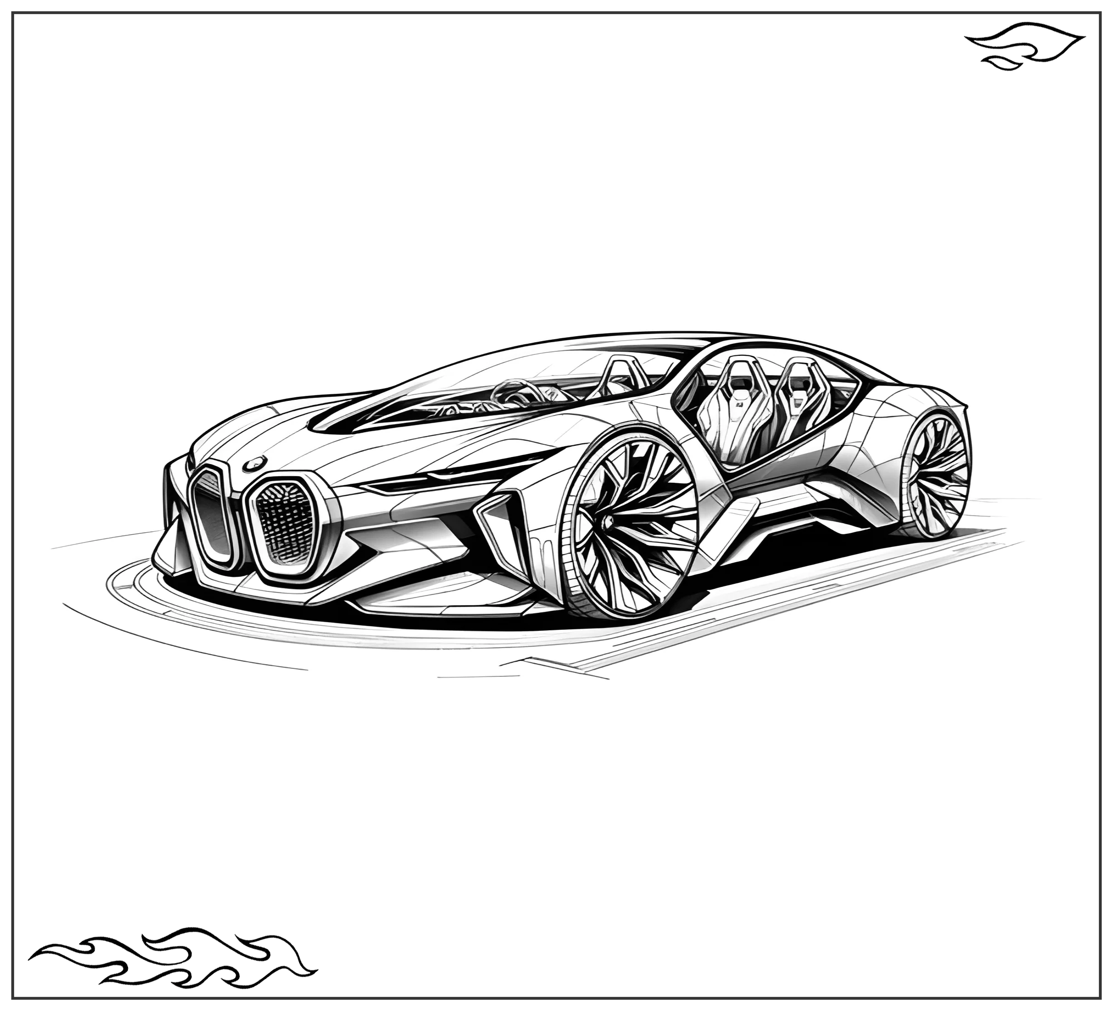 Раскраска «BMW Vision EfficientDynamics №2300. Раскраски для мальчиков по категориям. Машины.