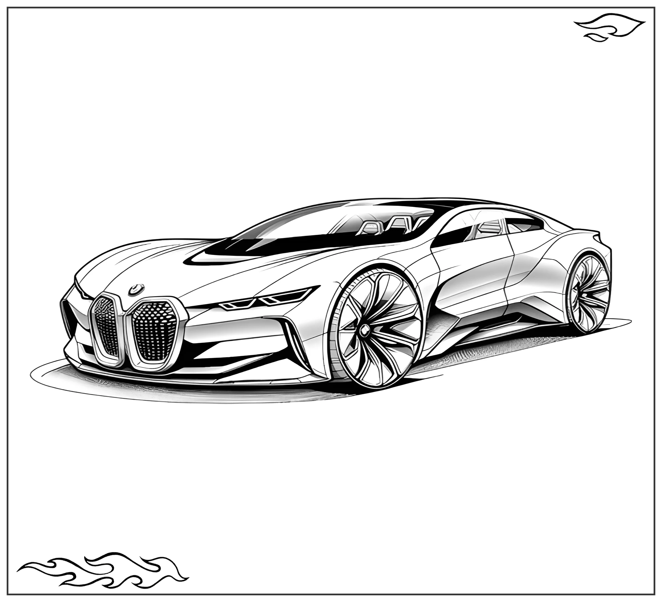 Раскраска «BMW Vision Next 100 Concept №2234. Раскраски для мальчиков по категориям. Машины.