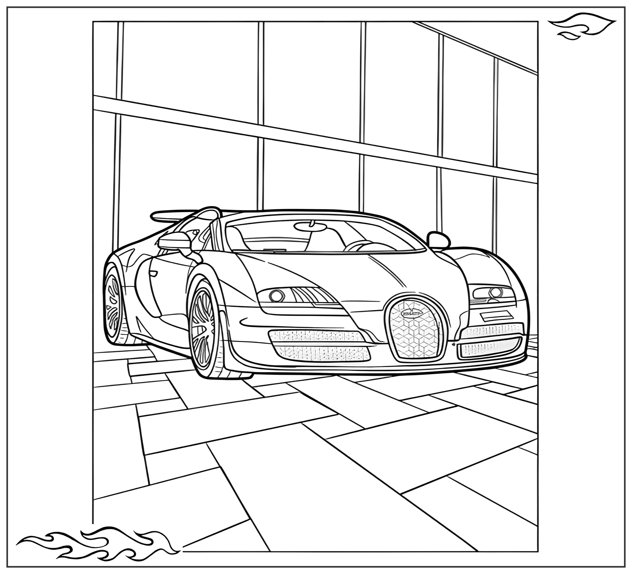 Раскраска «Бугатти Veyron Grand Sport Vitesse №2749. Раскраски для мальчиков по категориям. Машины.
