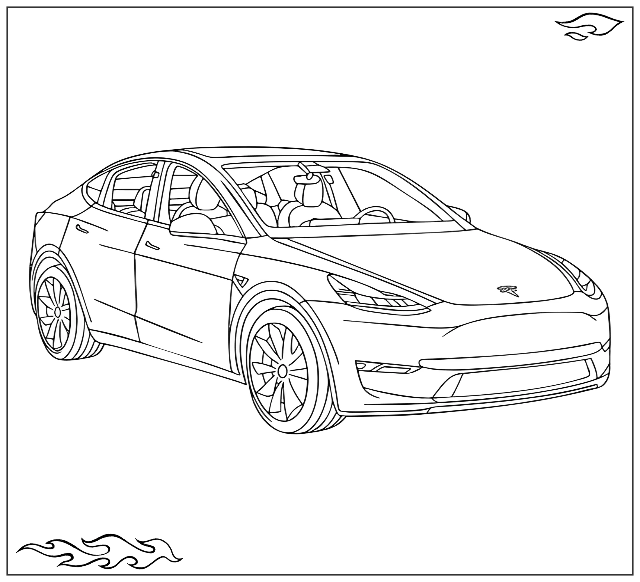 Раскраска «Электрический кроссовер Тесла Model X №2733. Раскраски для мальчиков по категориям. Машины.