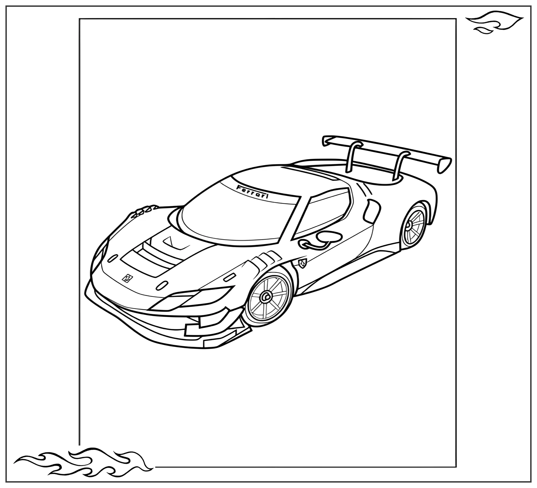 Раскраска «Феррари 296 GT3 №2673. Раскраски для мальчиков по категориям. Машины.