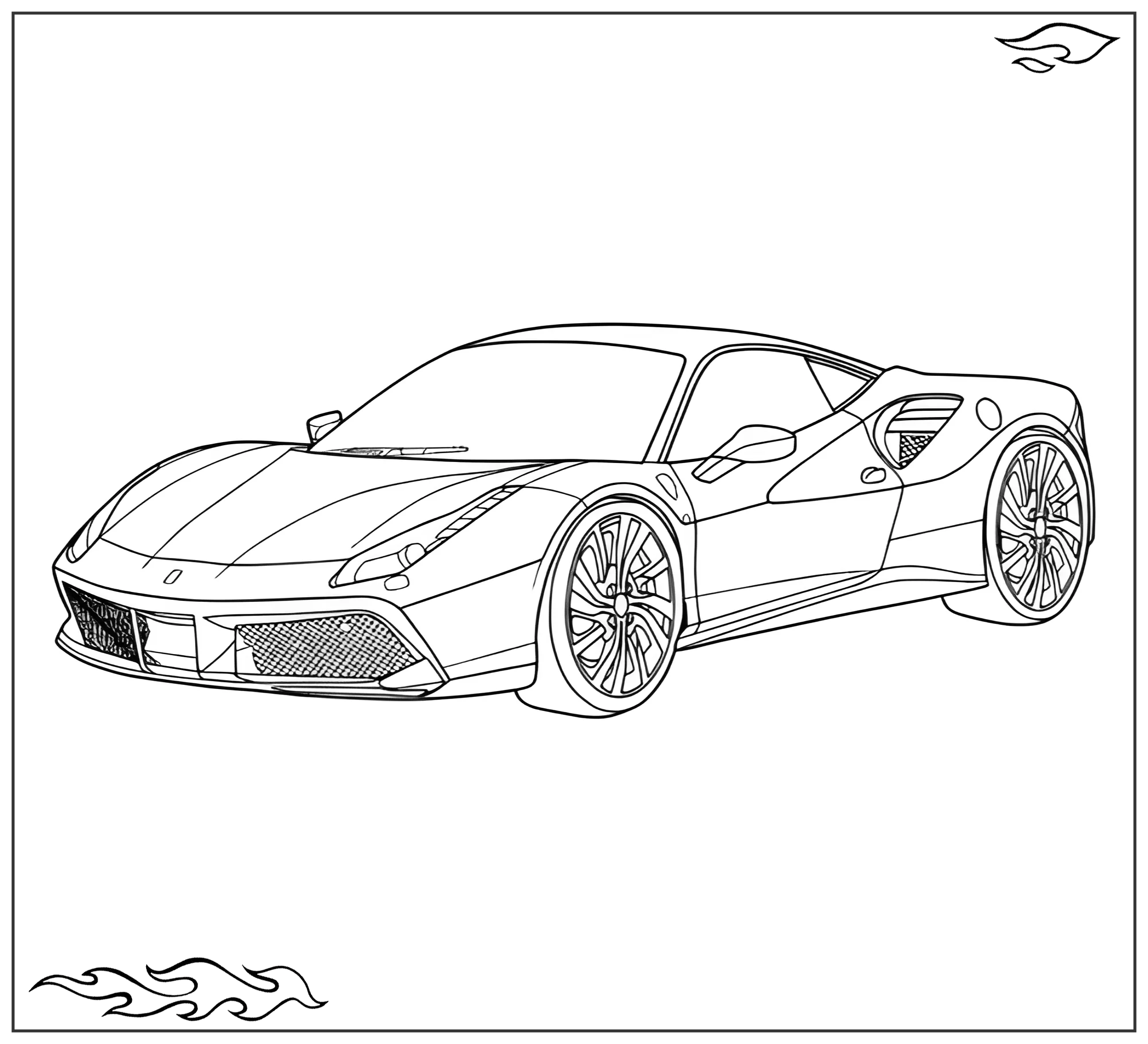 Раскраска «Феррари 458 Italia №2556. Раскраски для мальчиков по категориям. Машины.