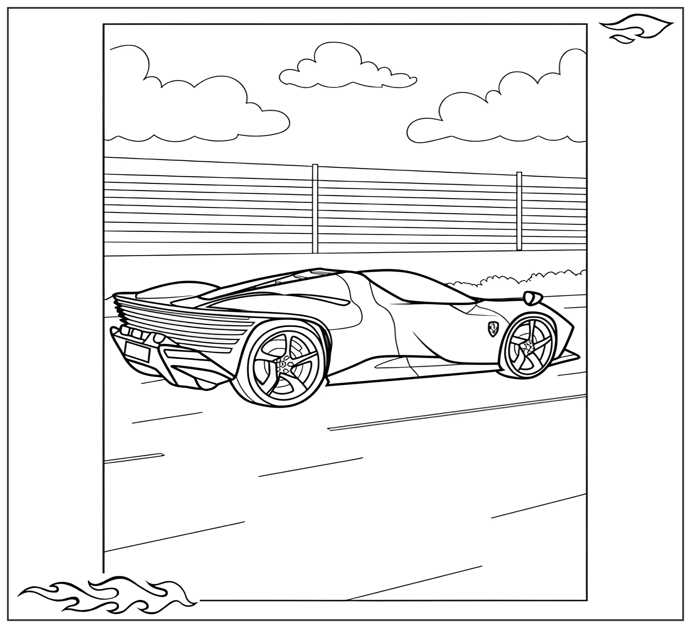 Раскраска «Феррари Daytona SP3 №2672. Раскраски для мальчиков по категориям. Машины.