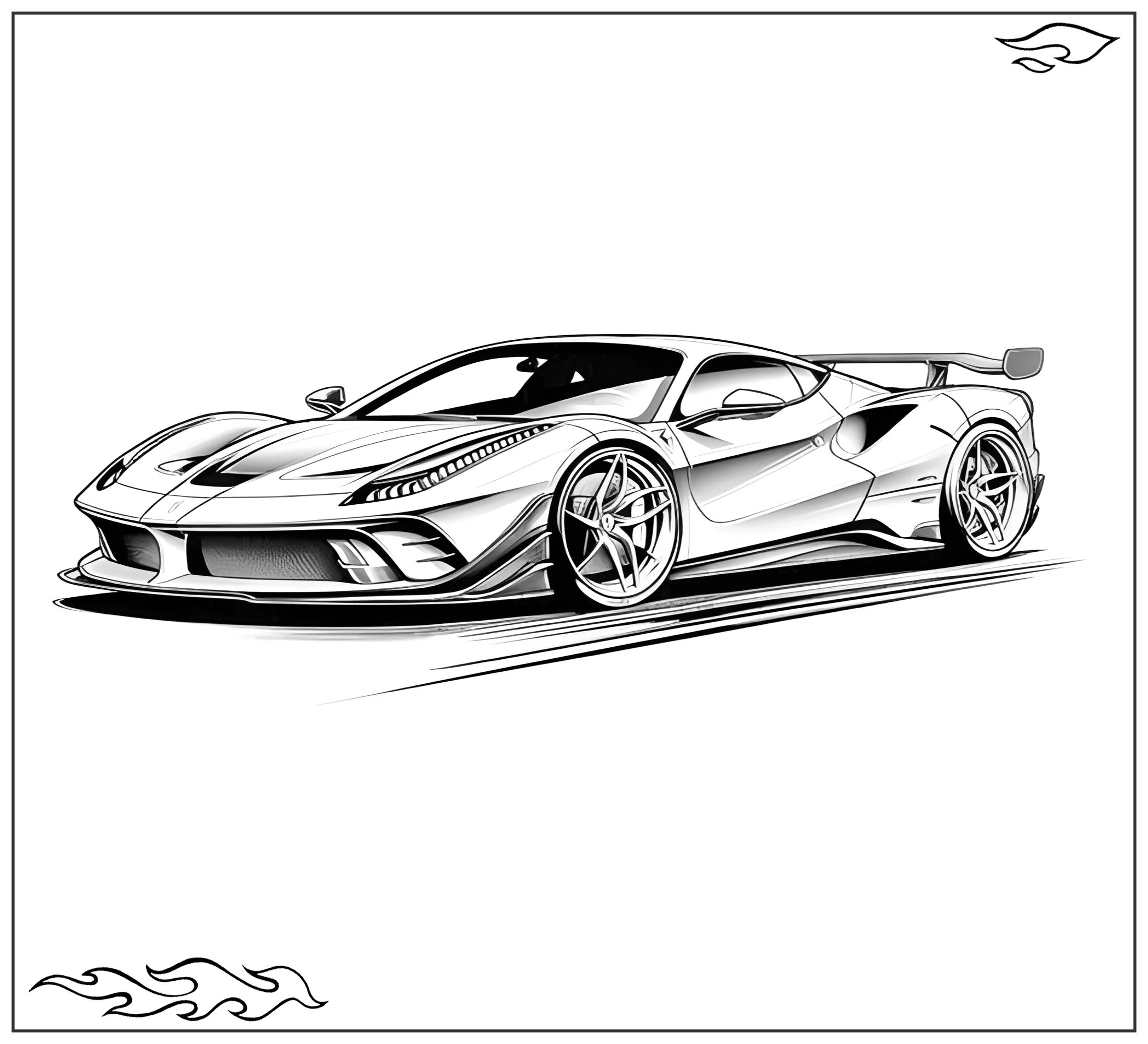 Раскраска «Феррари SF90 Stradale №2335. Раскраски для мальчиков по категориям. Машины.