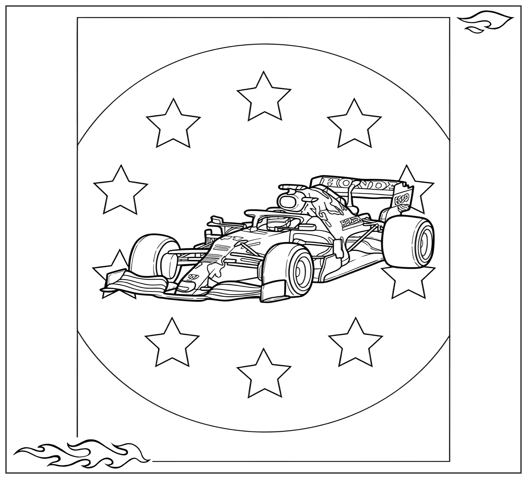 Раскраска «Гоночная машина Red Bull RB16B №2640. Раскраски для мальчиков по категориям. Машины.