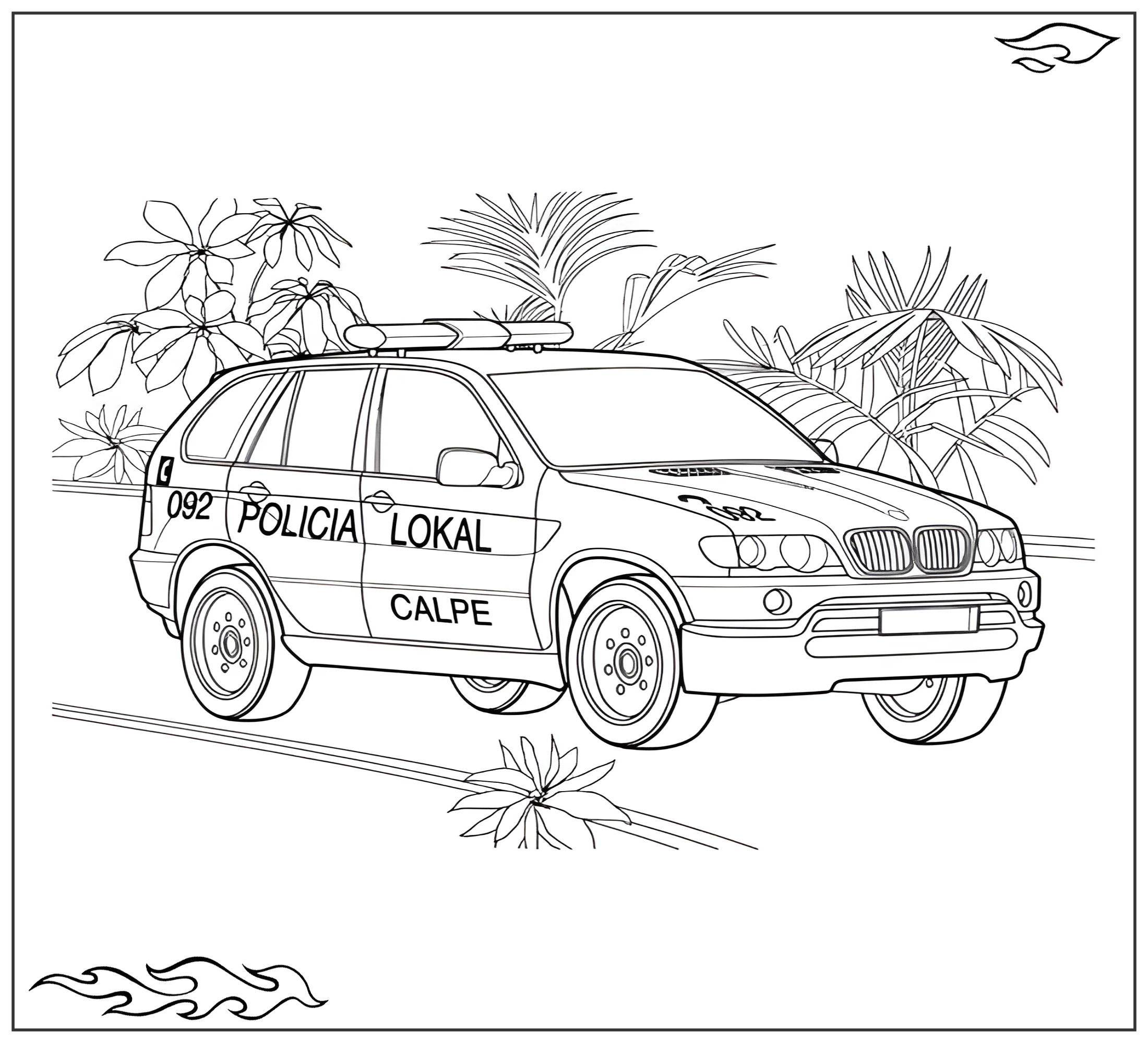 Раскраска «Испанская полицейская машина №2356. Раскраски для мальчиков по категориям. Машины.