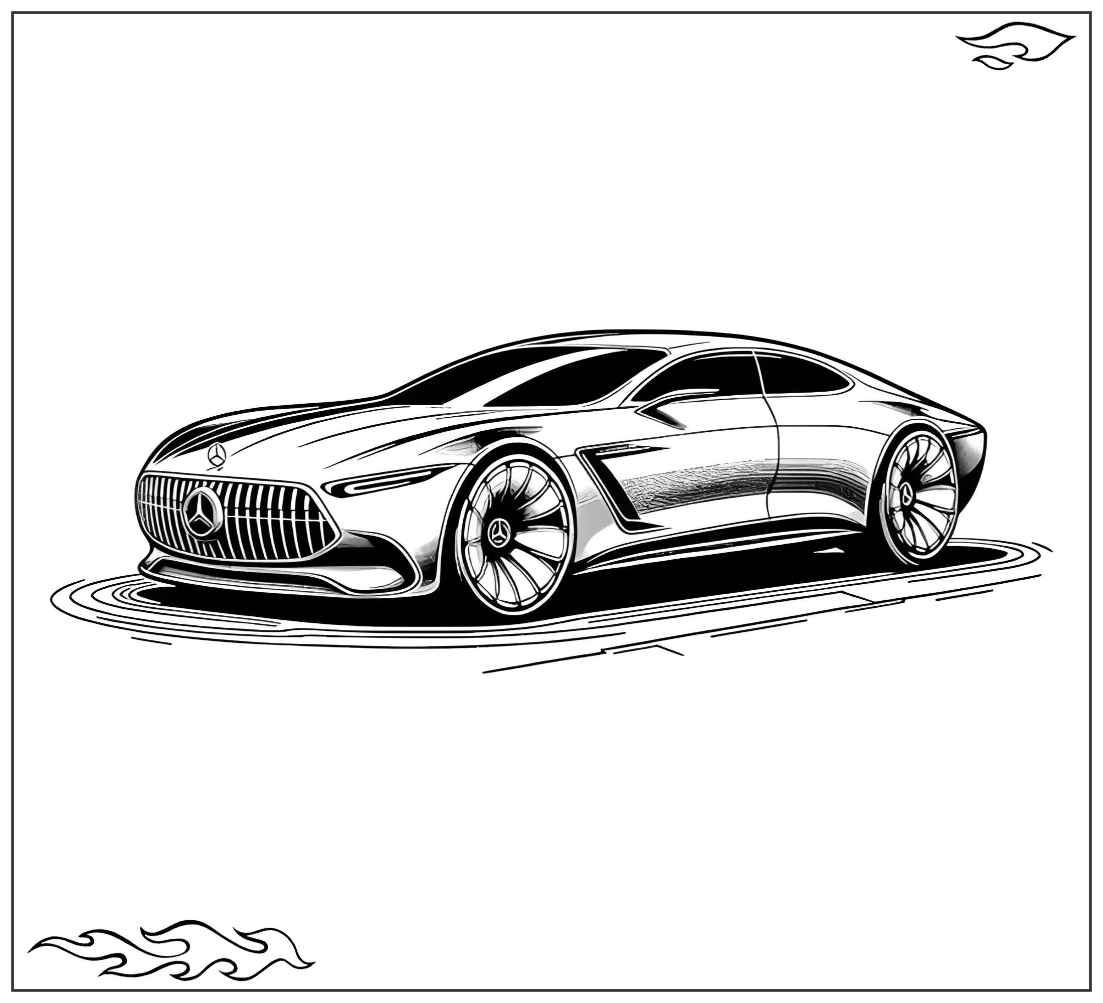Раскраска «Концепт-кар Мерседес Maybach Vision 6 №2470. Раскраски для мальчиков по категориям. Машины.