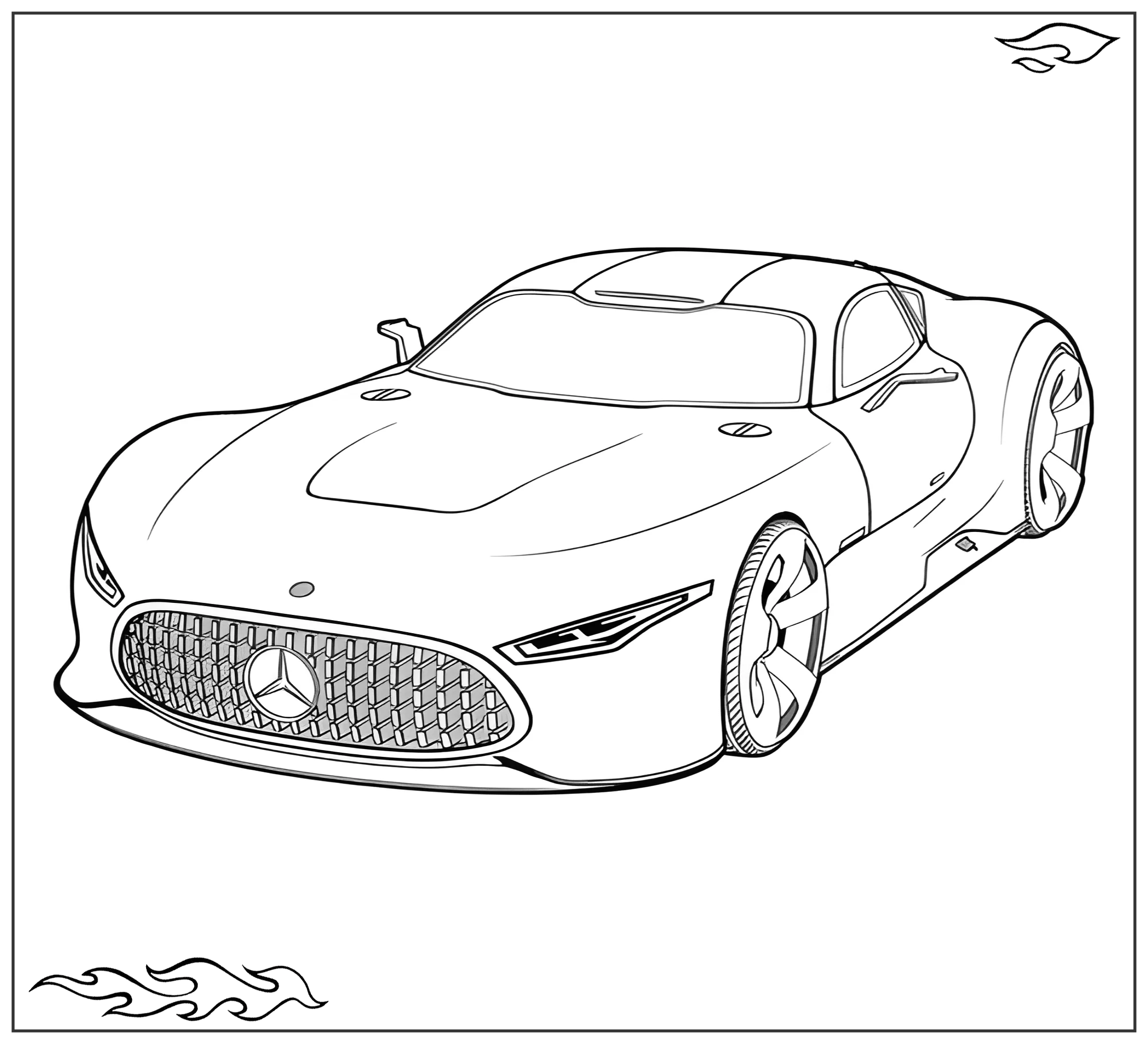 Раскраска «Концептуальный автомобиль Мерседес AMG Vision №2328. Раскраски для мальчиков по категориям. Машины.