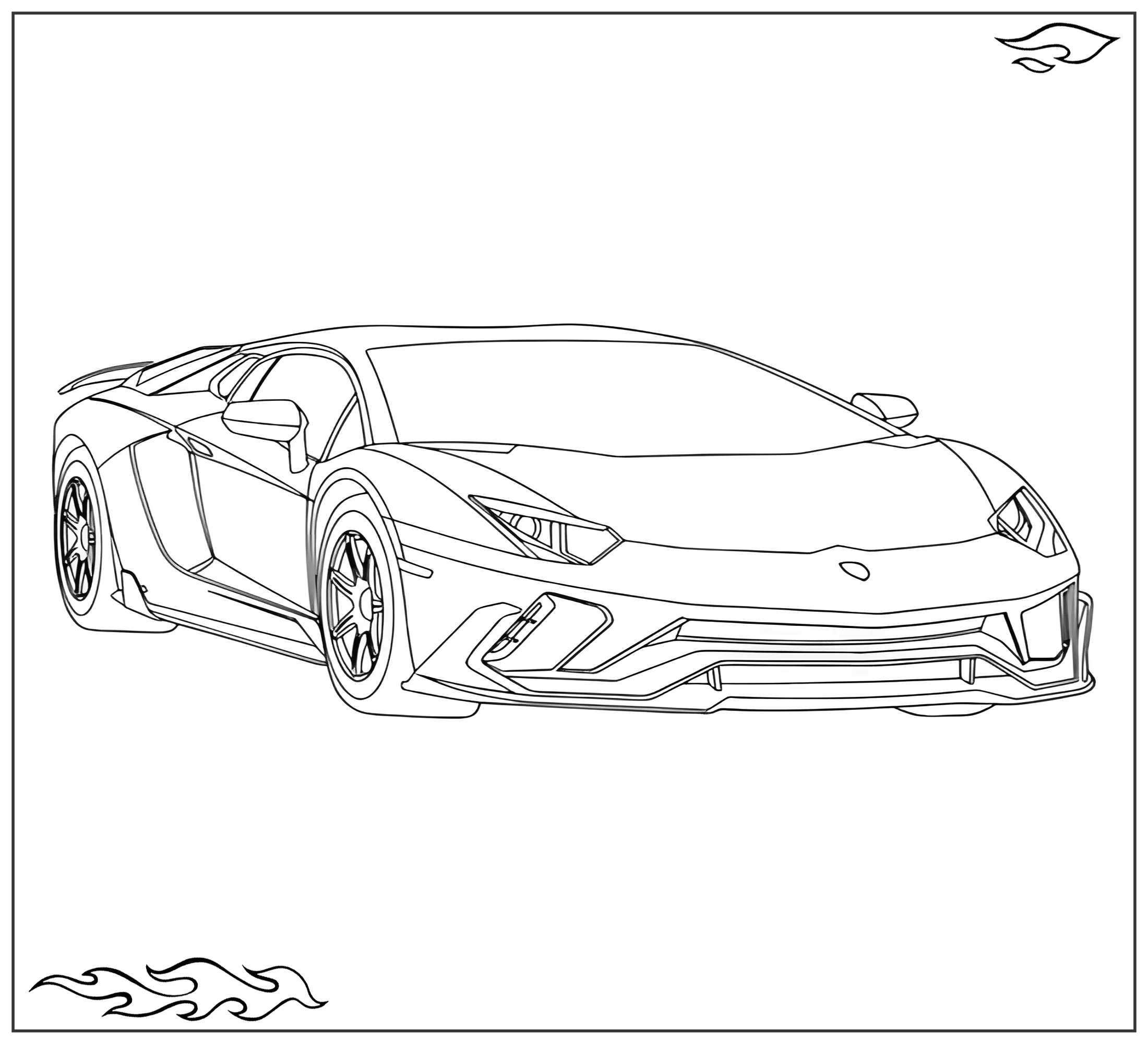 Раскраска «Ламборгини Aventador №2296. Раскраски для мальчиков по категориям. Машины.